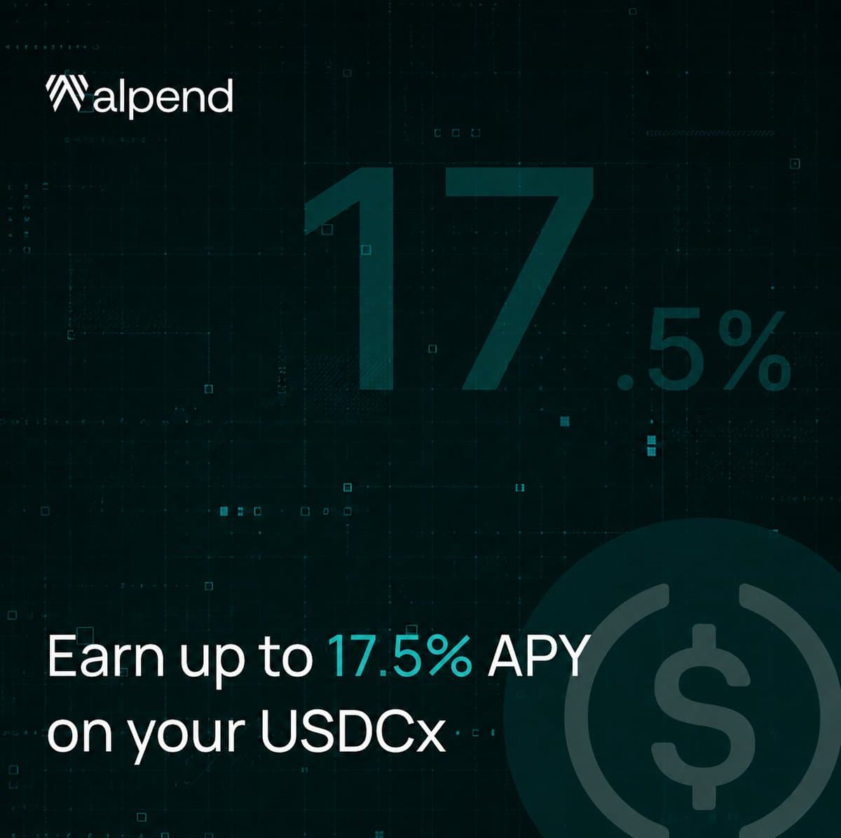 Alpend Promotes Up To 17.5% APY On USDCx