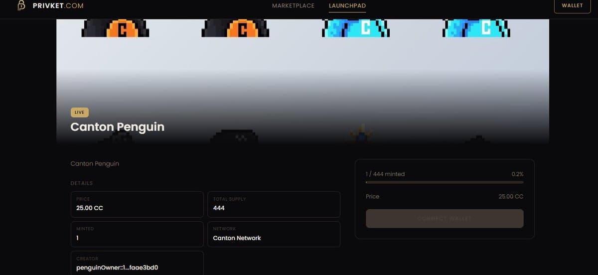 PrivKet Canton NFT Marketplace Goes Live