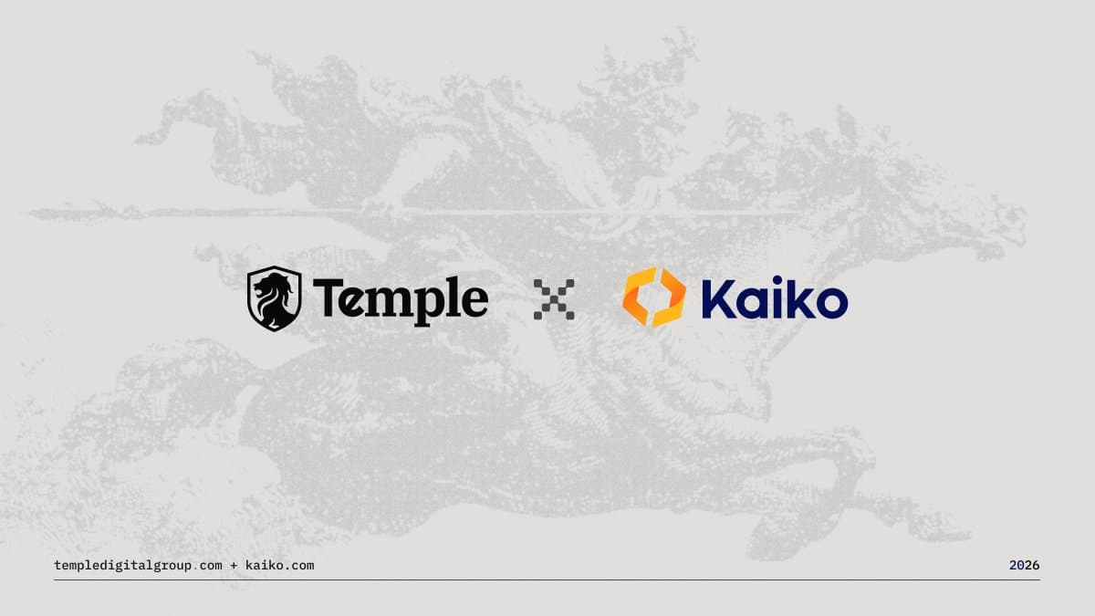 Temple post about KaikoData institutional market coverage for Canton Network.