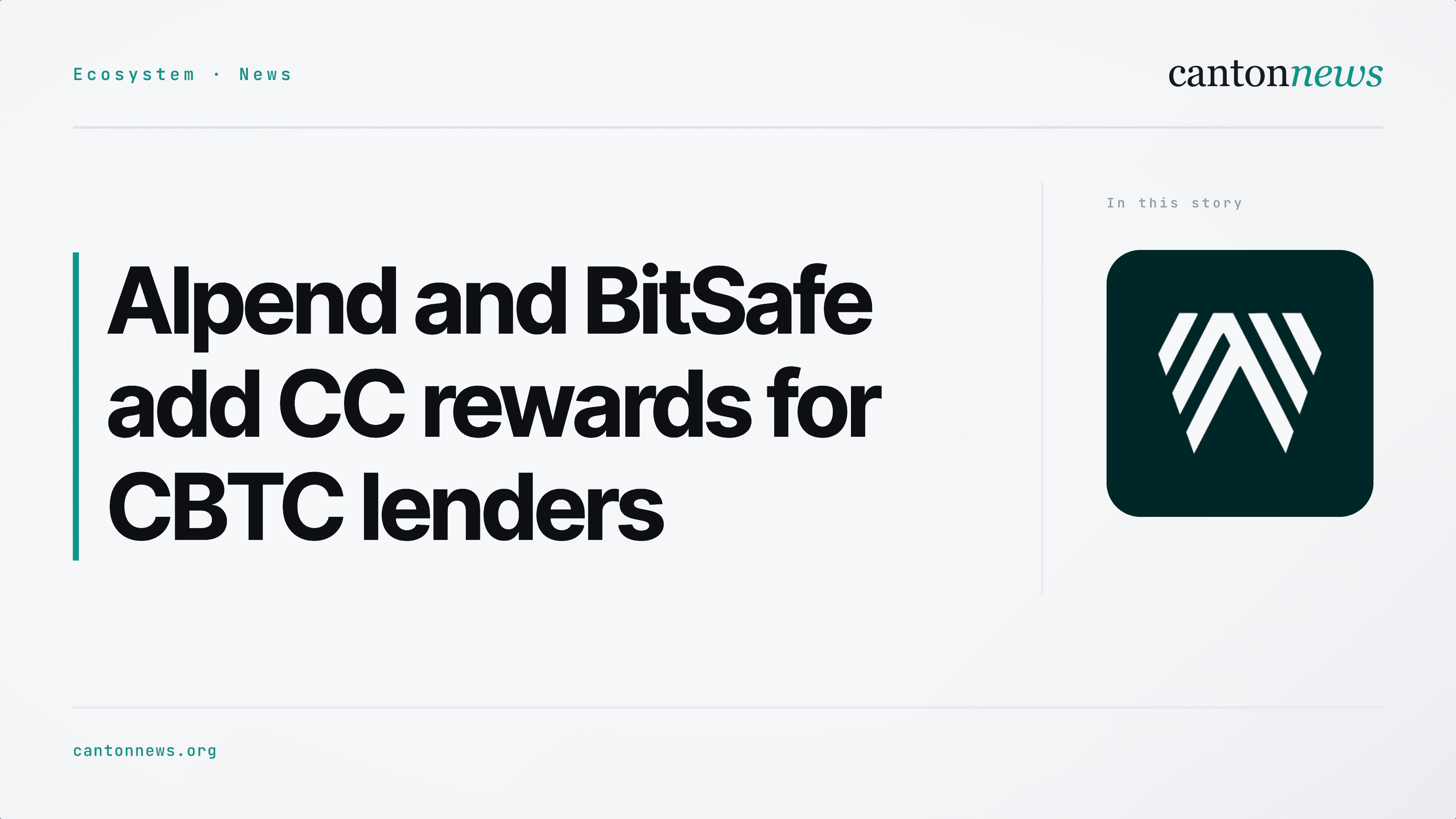 Alpend and BitSafe add CC rewards for CBTC lenders
