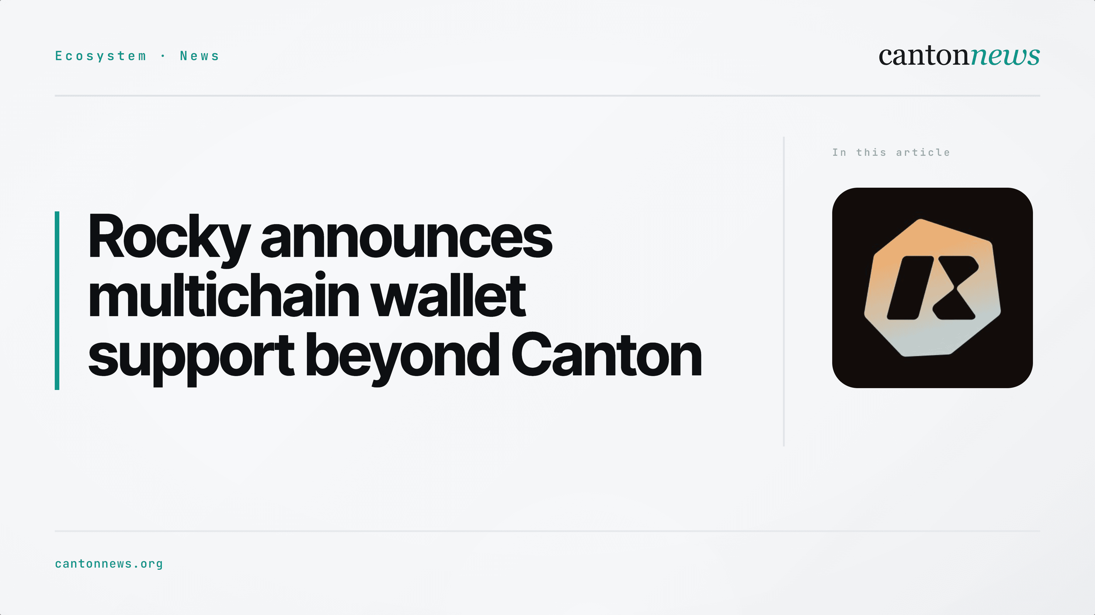Rocky announces multichain wallet support beyond Canton