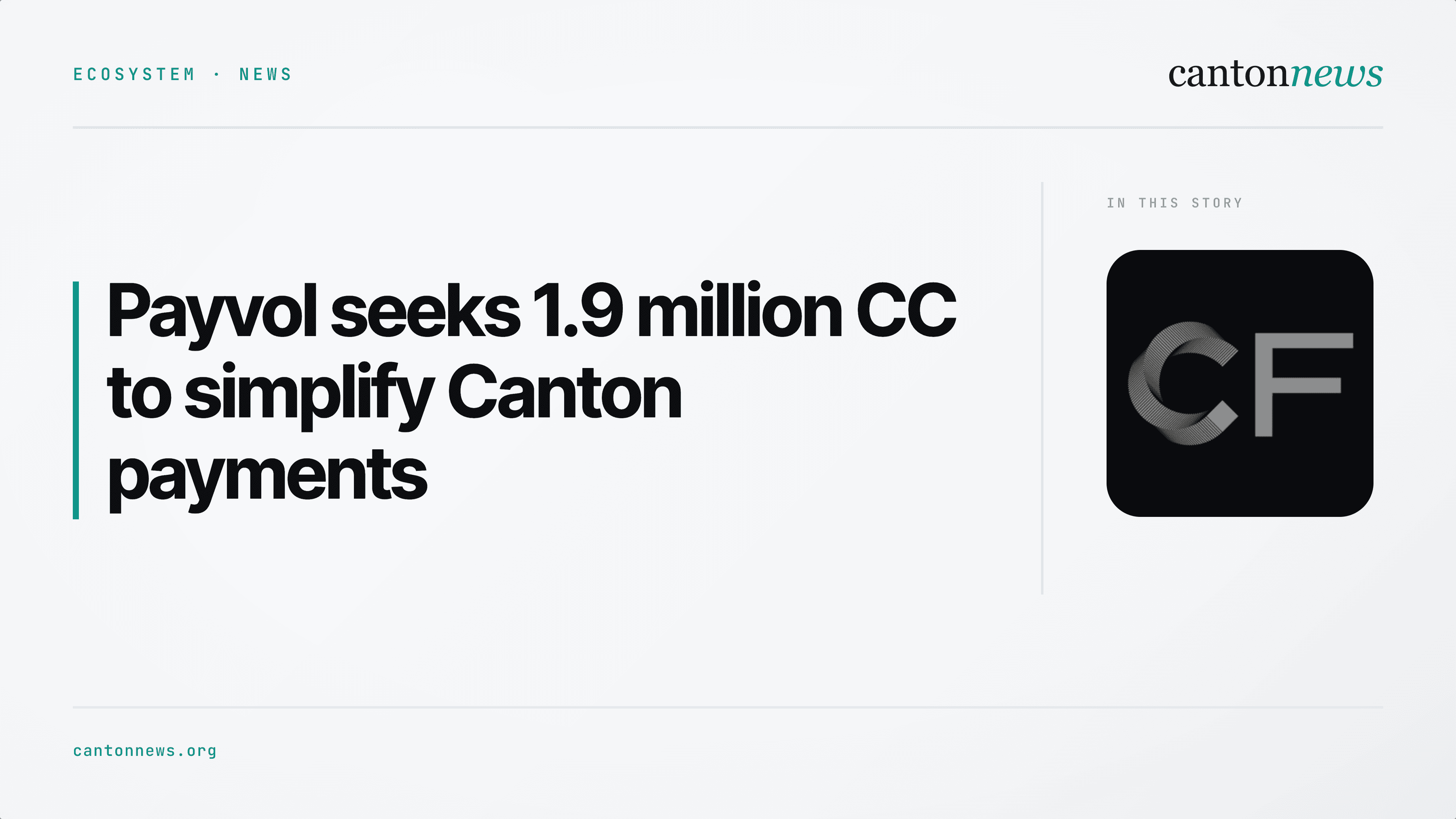 Payvol resubmits 1.9 million CC funding request for simpler Canton payments