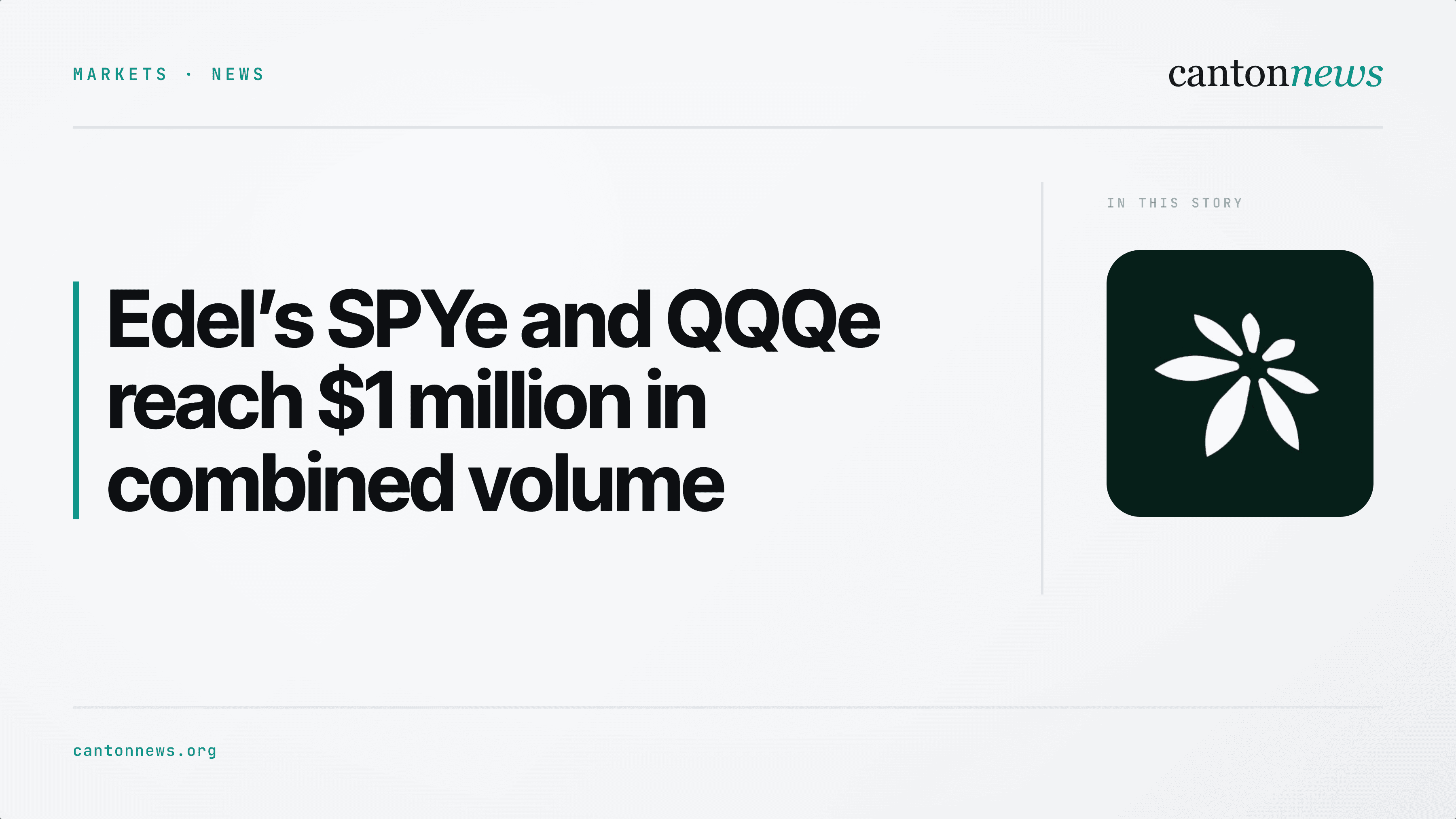 Edel’s SPYe and QQQe reach $1 million in combined trading volume