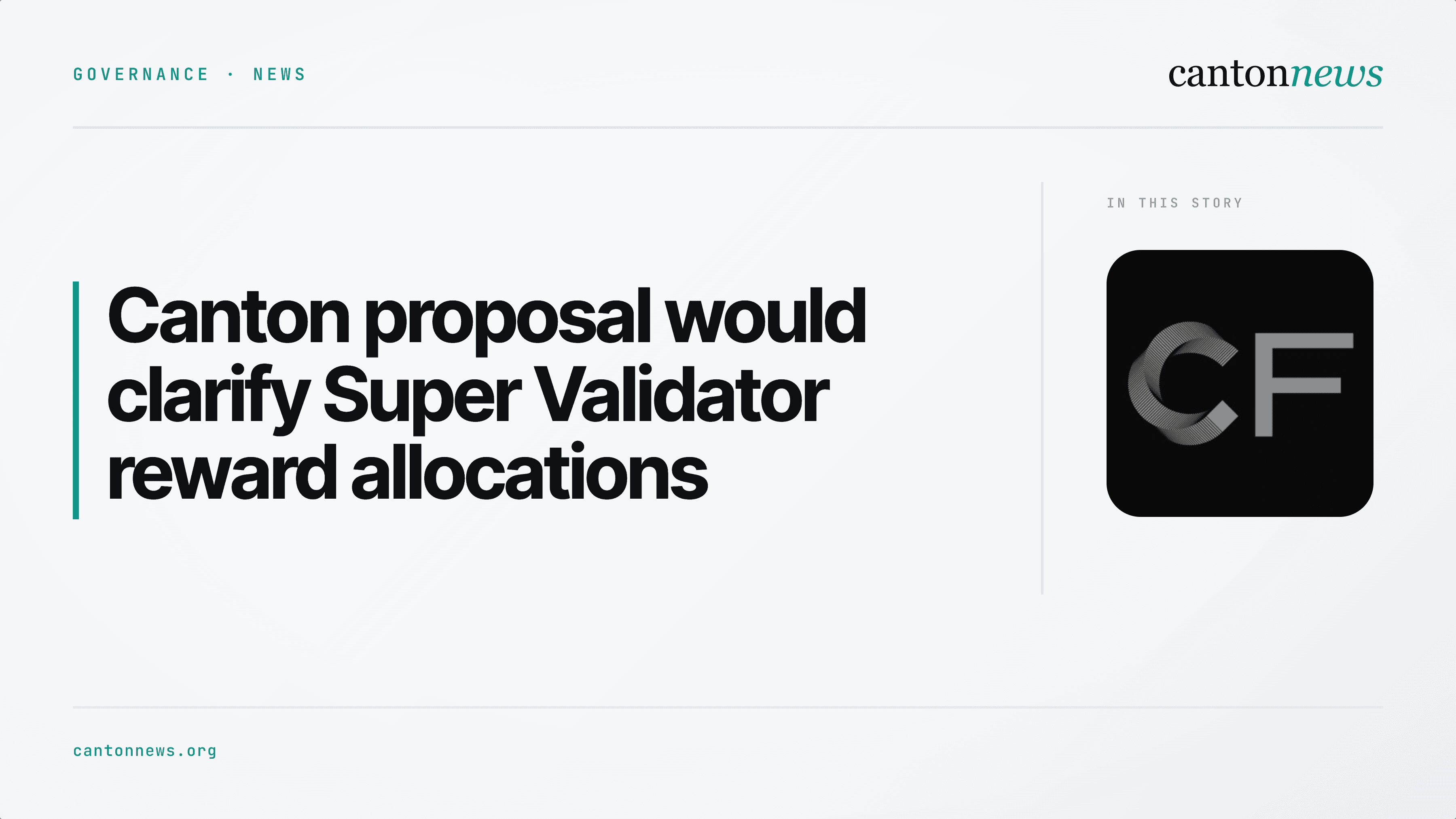 Canton proposal would make Super Validator reward weights easier to track