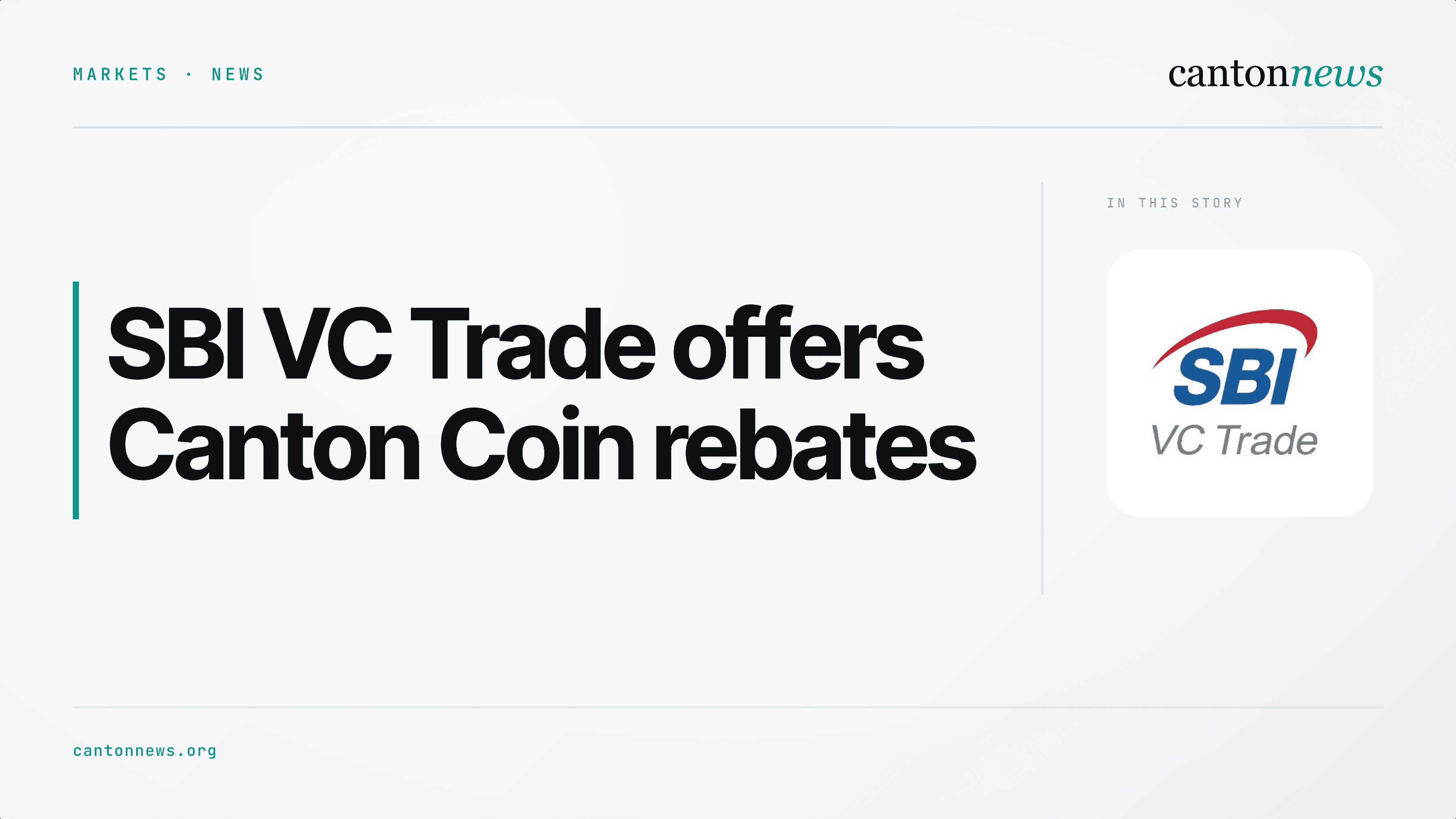 SBI VC Trade offers Canton Coin rebates on recurring purchases