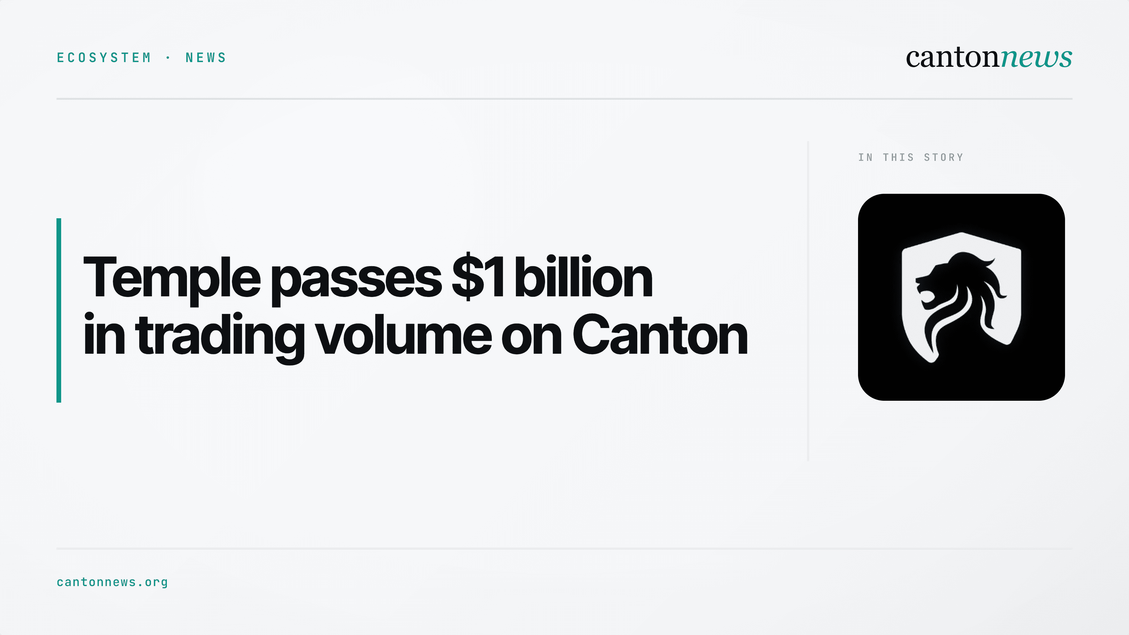Temple passes $1 billion in trading volume on Canton