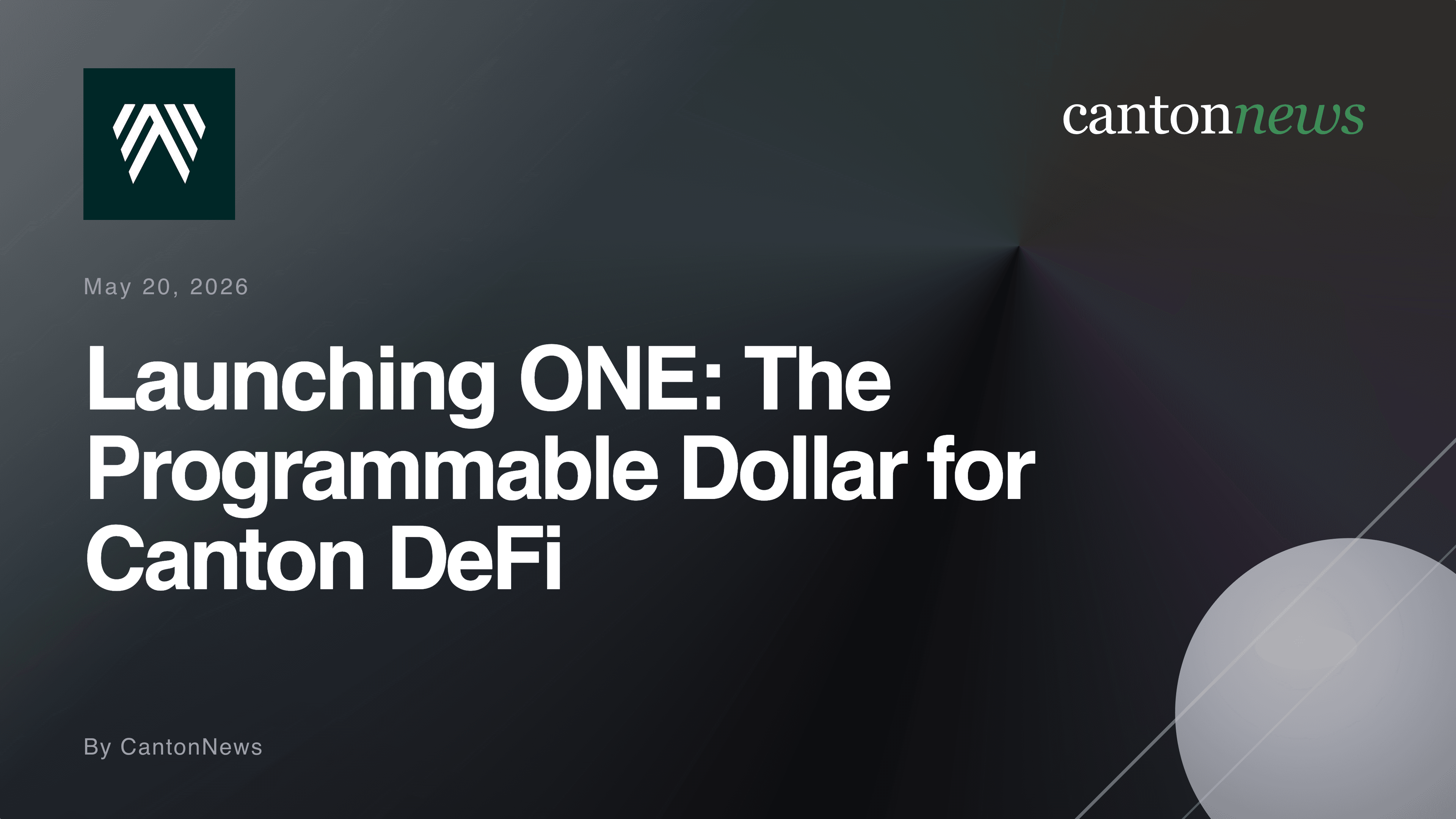 Alpend Launches ONE, a Programmable Dollar Asset for Canton DeFi