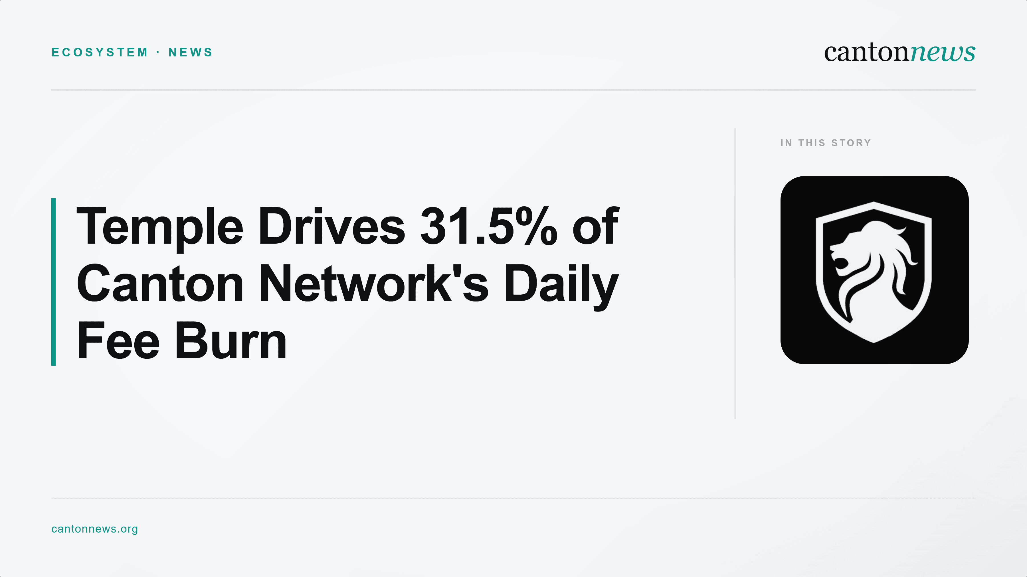 Temple Accounts for Nearly a Third of Canton Network's Daily Fee Burn