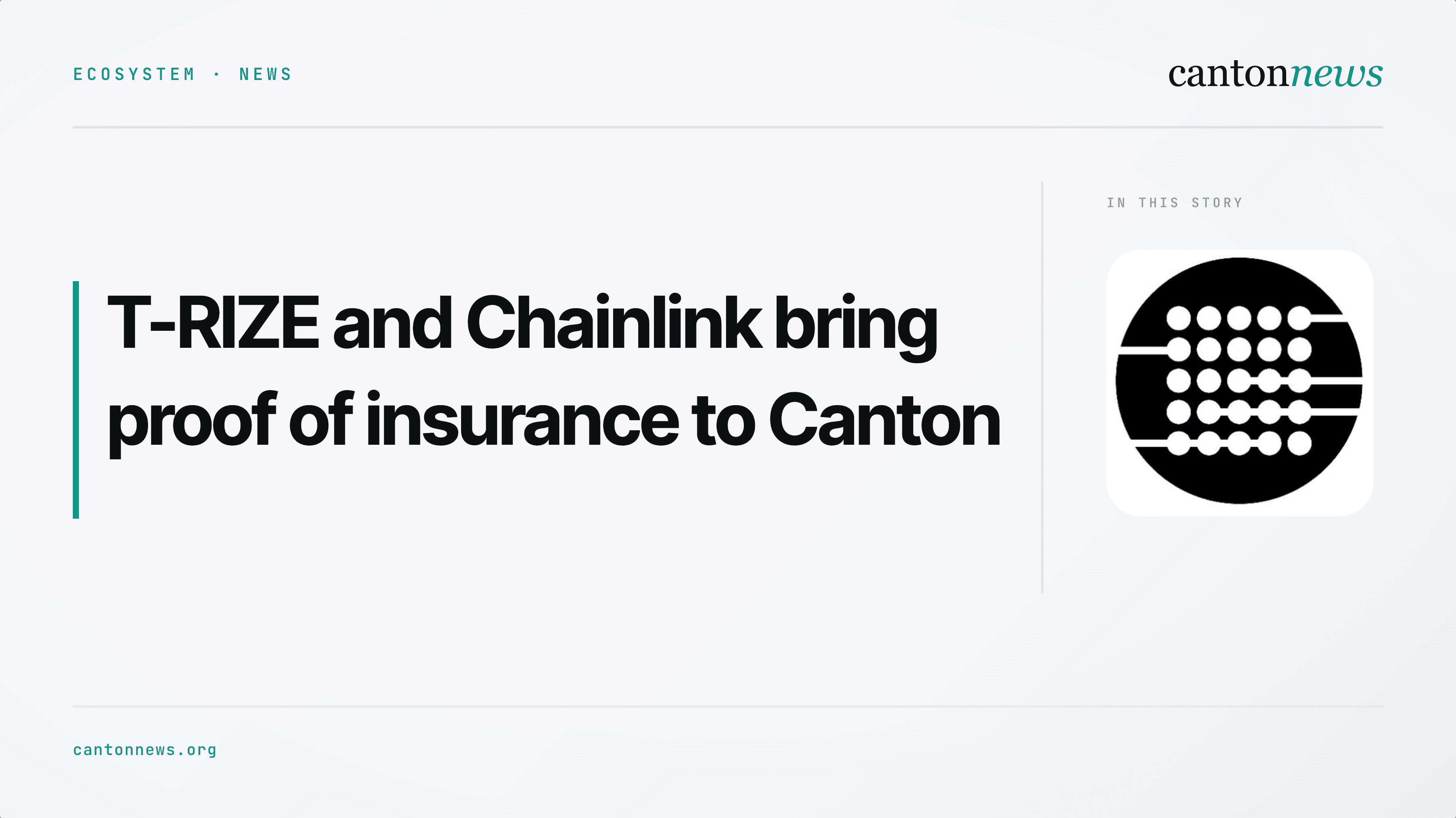 T-RIZE Adopts Chainlink for Onchain Proof of Insurance on Canton