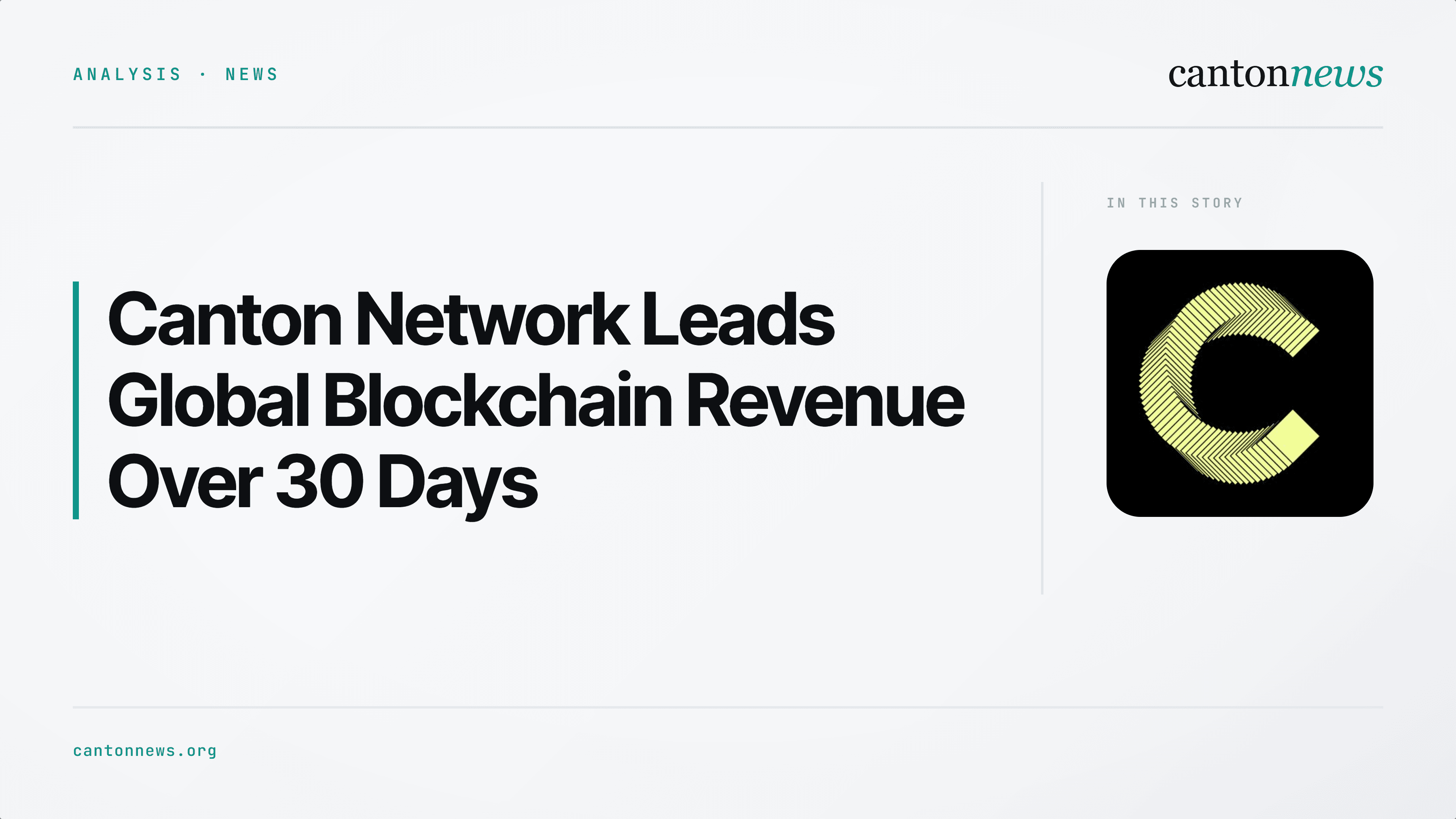 Canton Network Leads All Blockchains in 30-Day Revenue