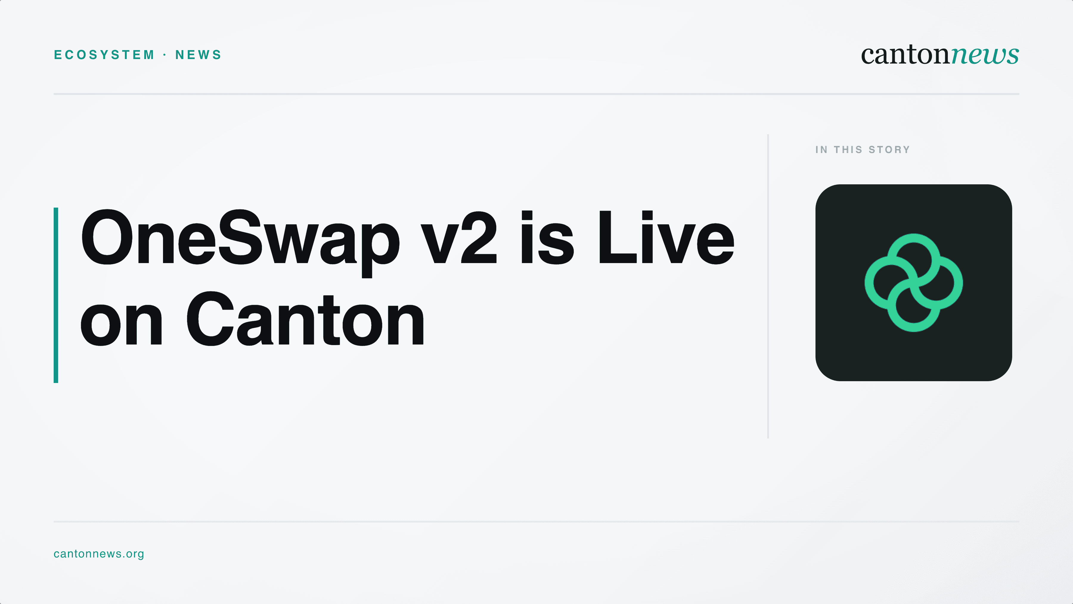 OneSwap v2 Is Live on Canton