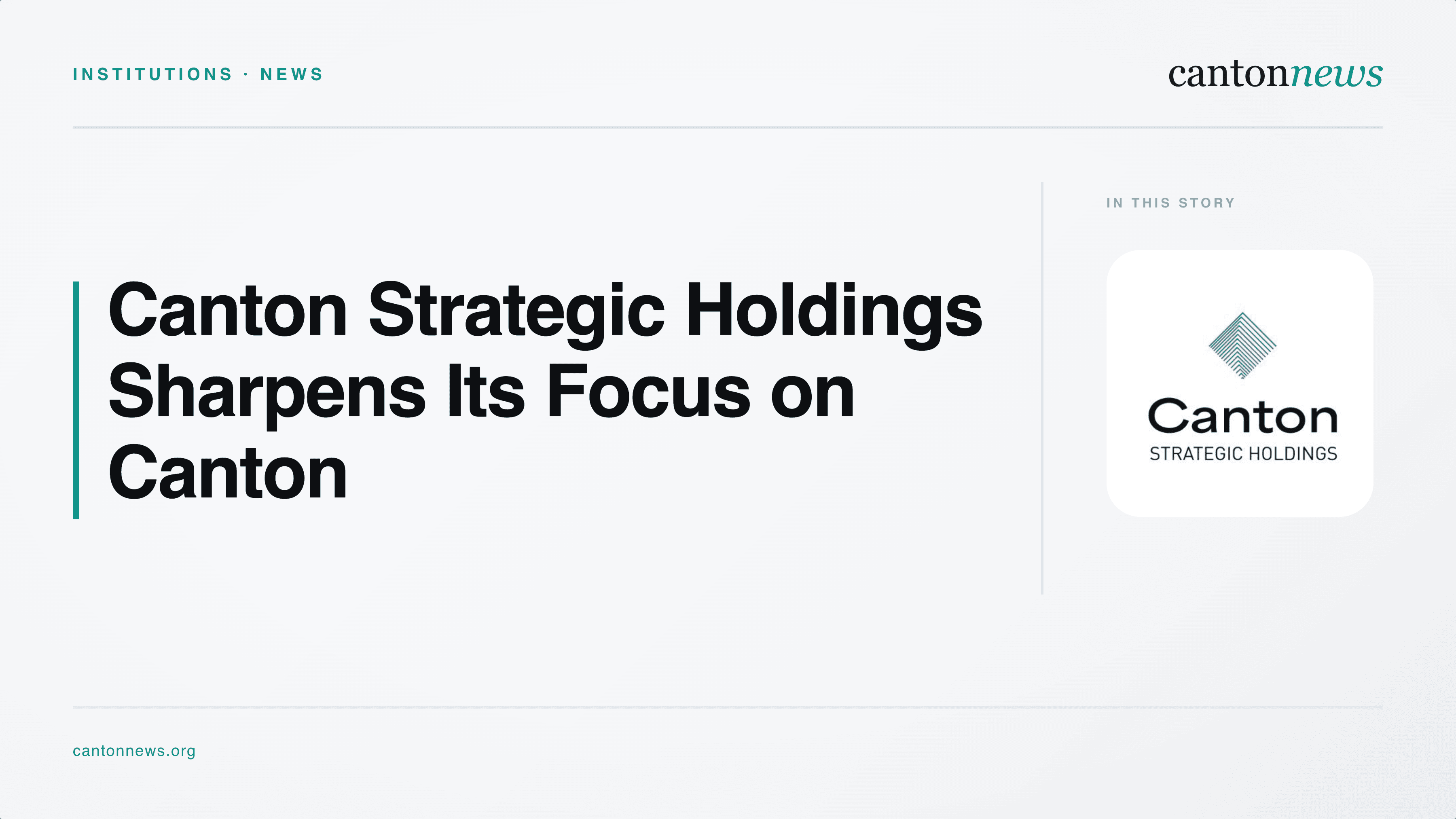 Canton Strategic Holdings Sells Gravitas to Focus on Canton Network