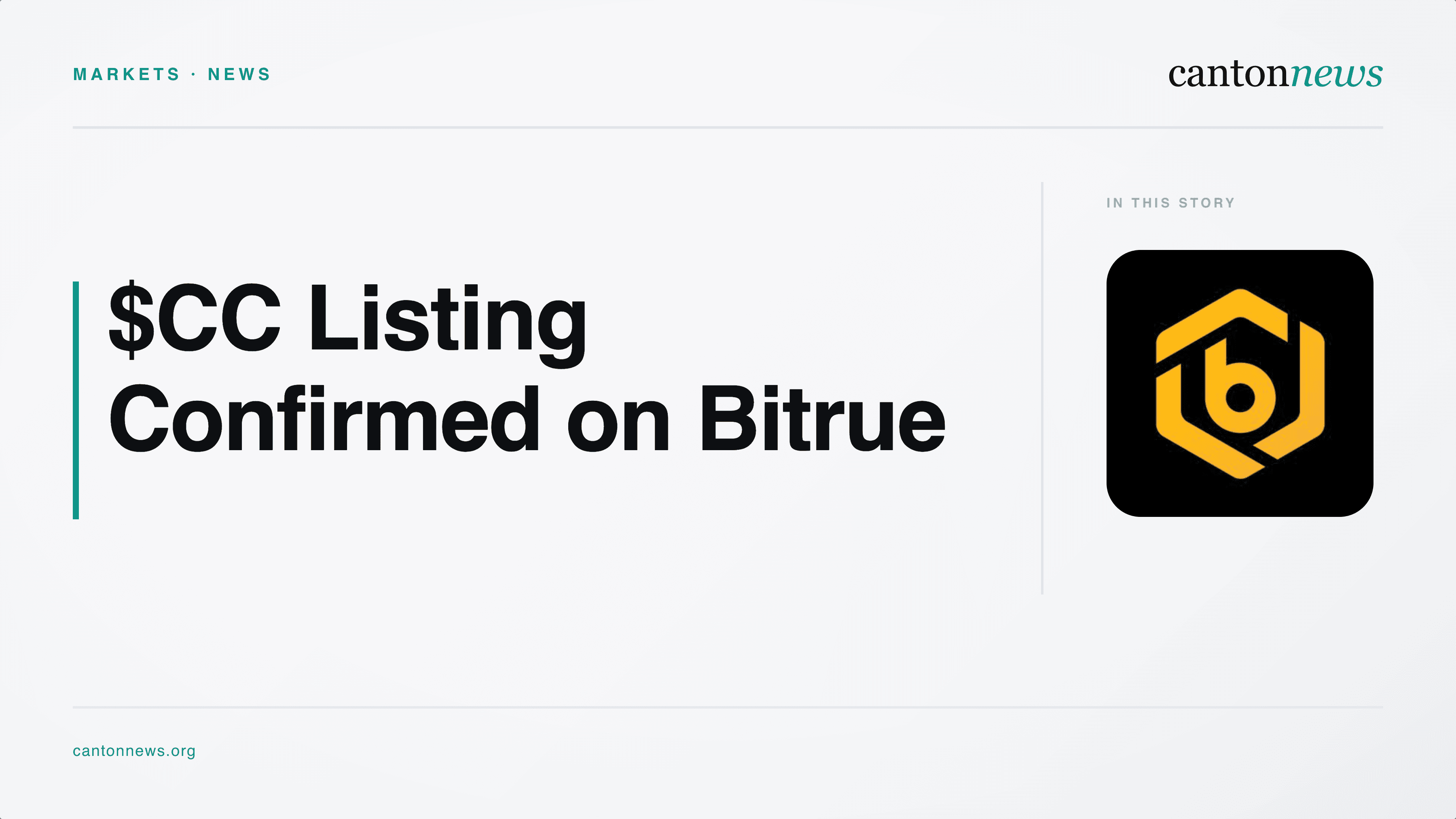 Bitrue to List Canton’s $CC Token for Spot Trading