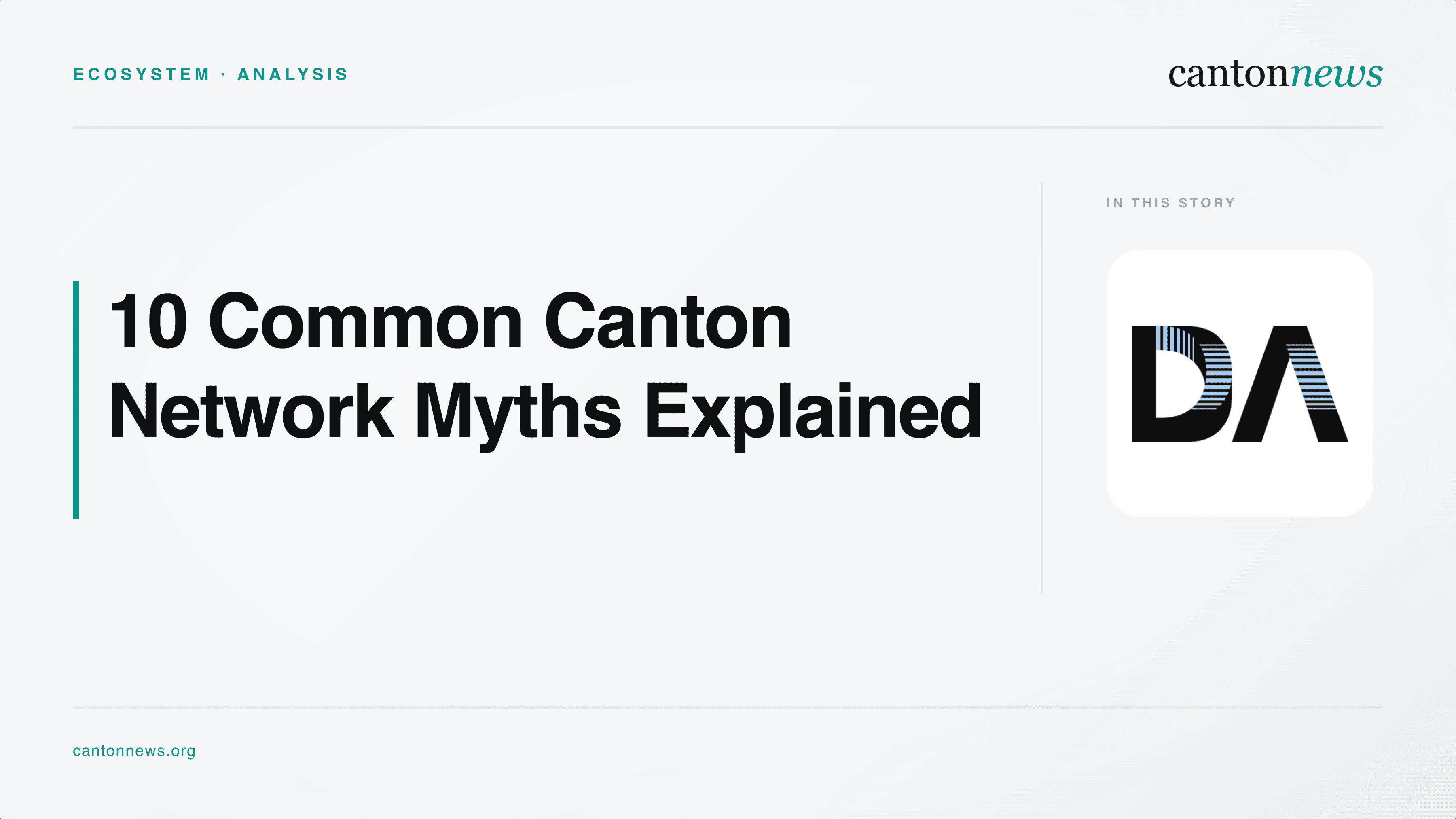 Digital Asset Addresses 10 Common Canton Network Myths