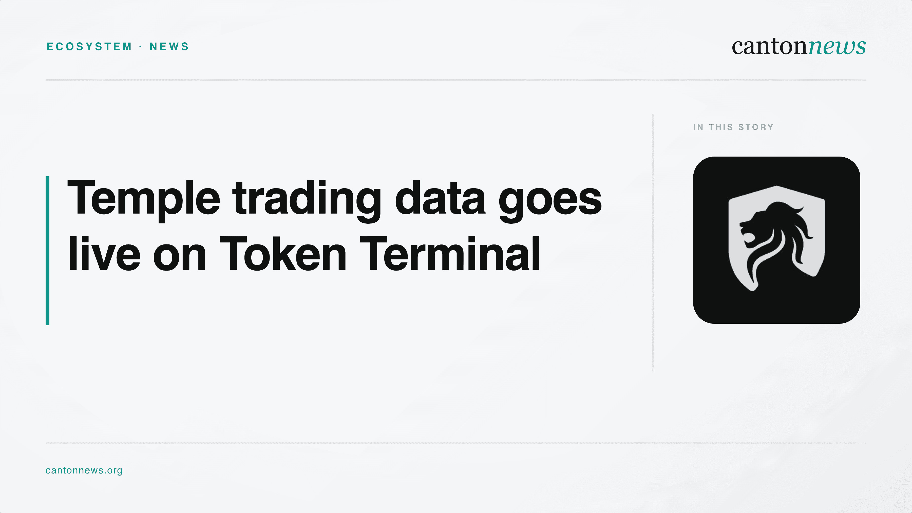 Temple Trading Data Goes Live on Token Terminal