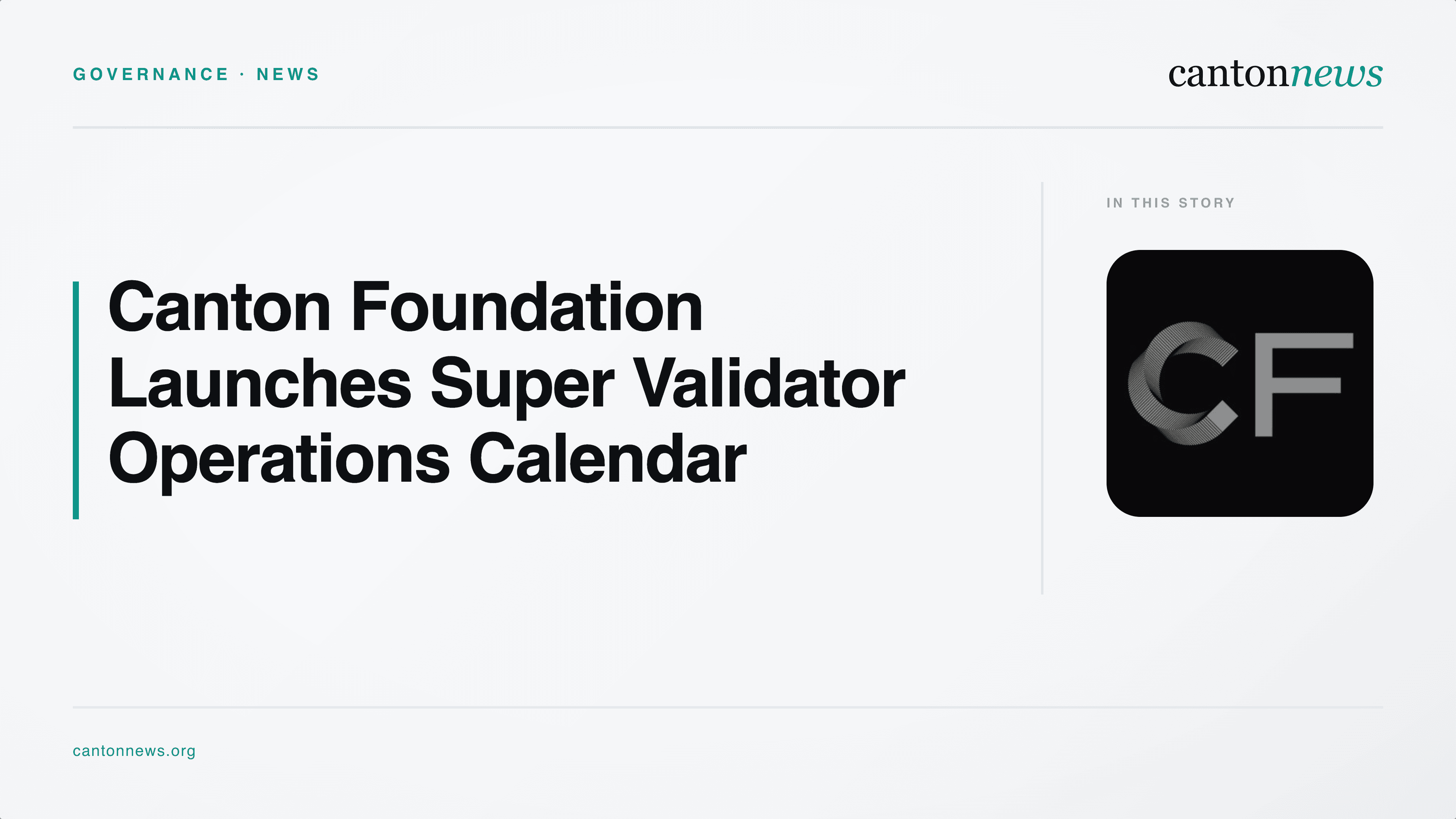 Canton Foundation Launches Super Validator Operations Calendar