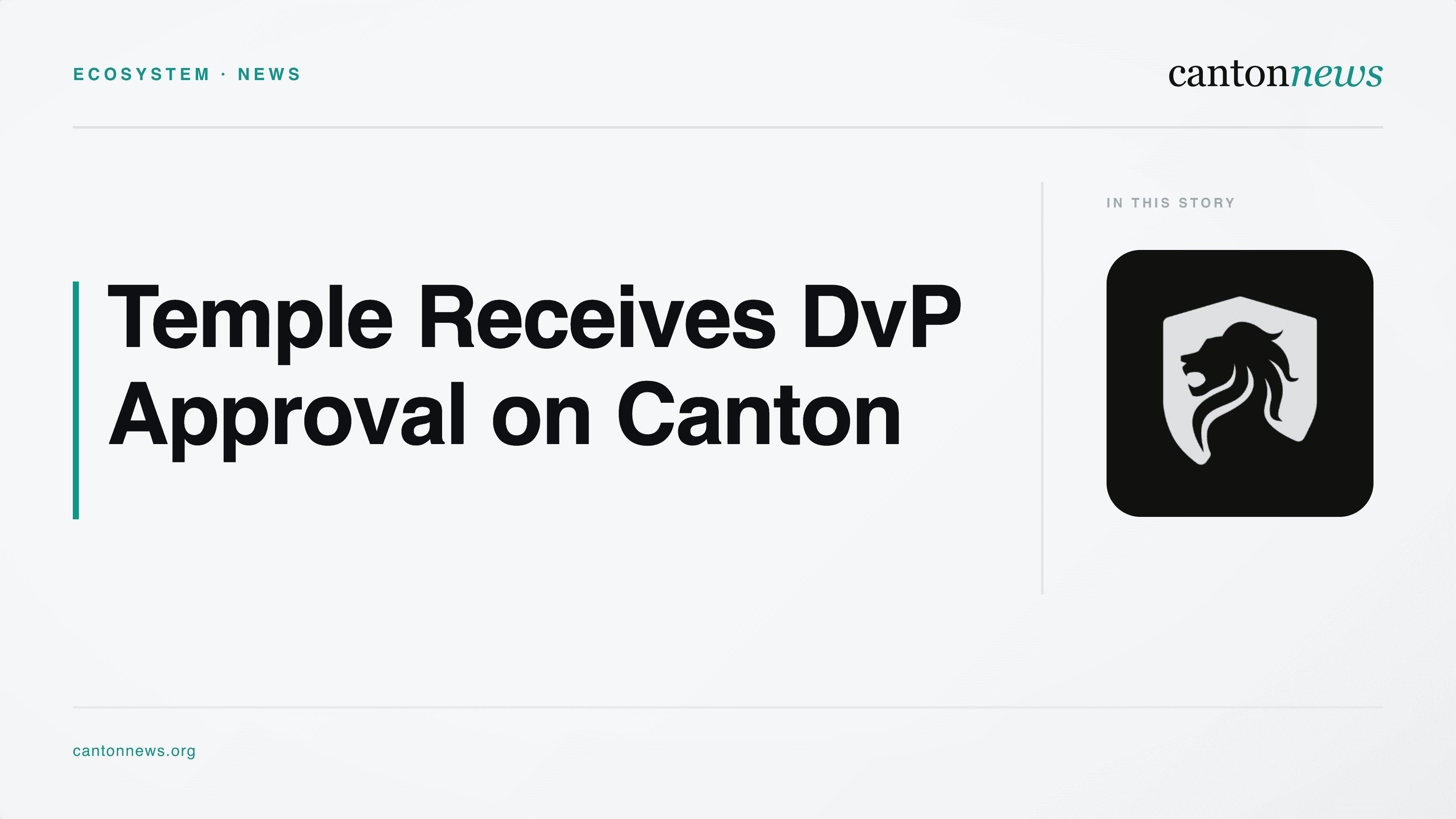 Temple Approved for DvP Treatment on Canton