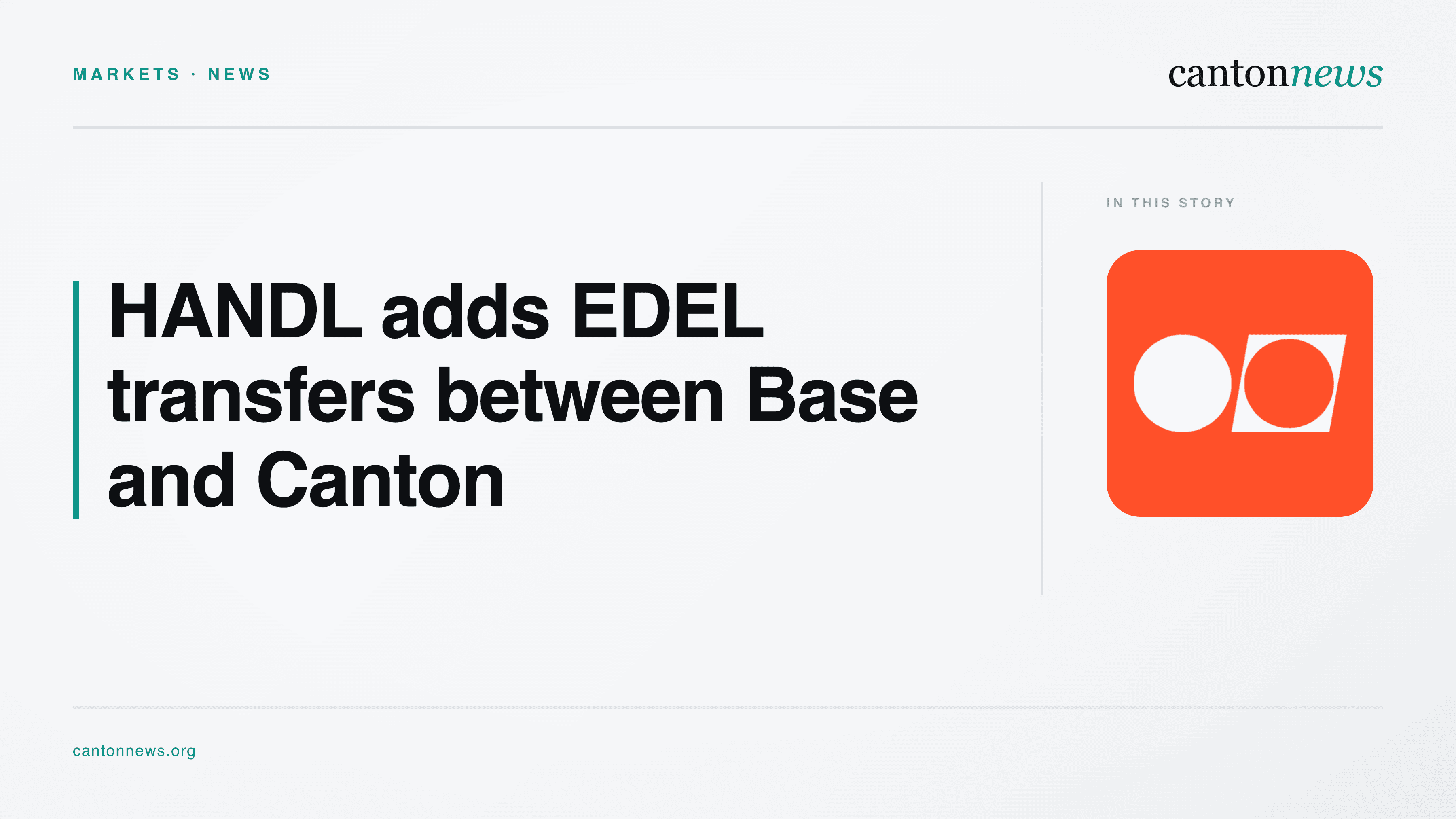 HANDL adds EDEL transfers between Base and Canton