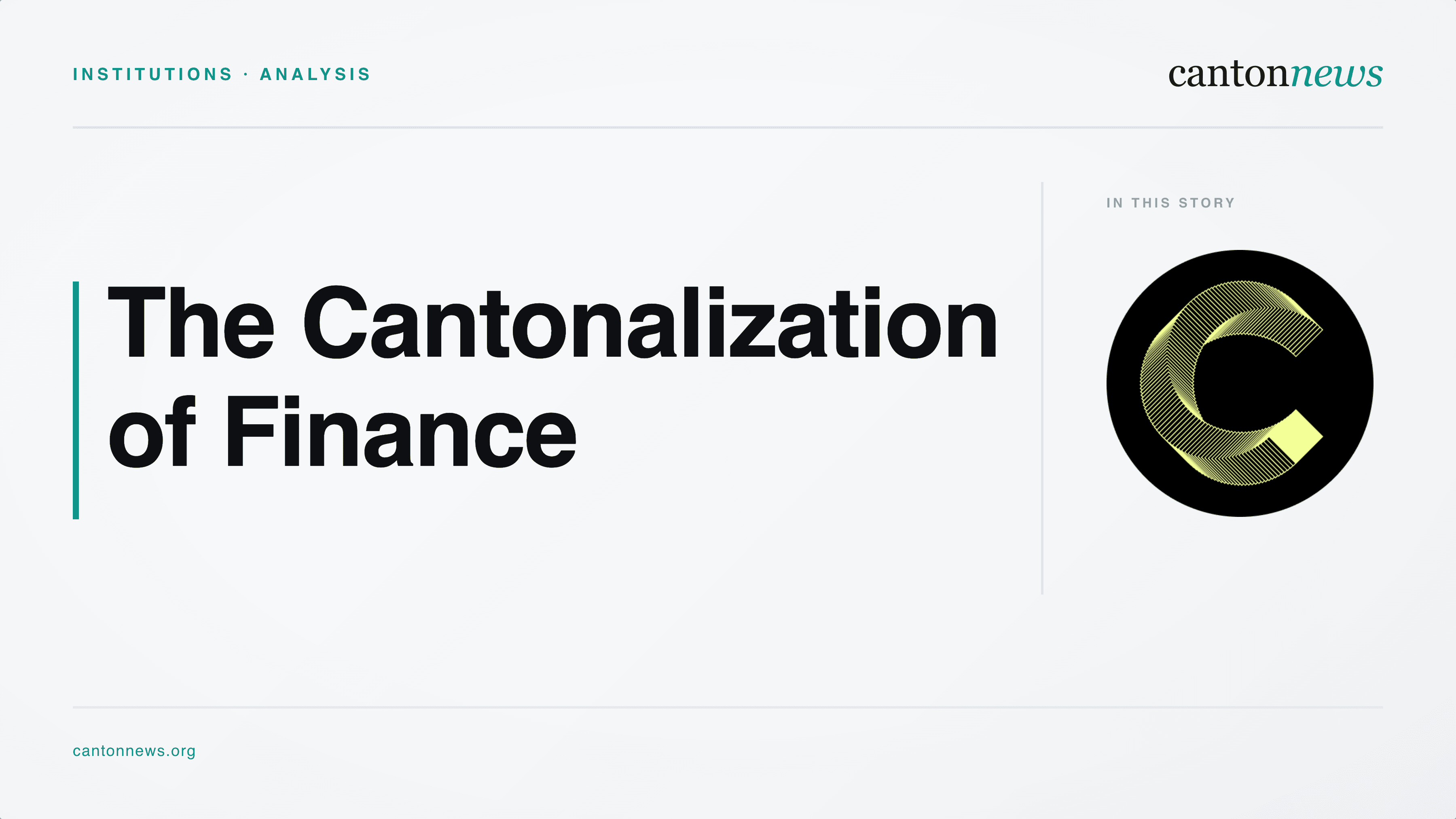 The Cantonalization of Finance.