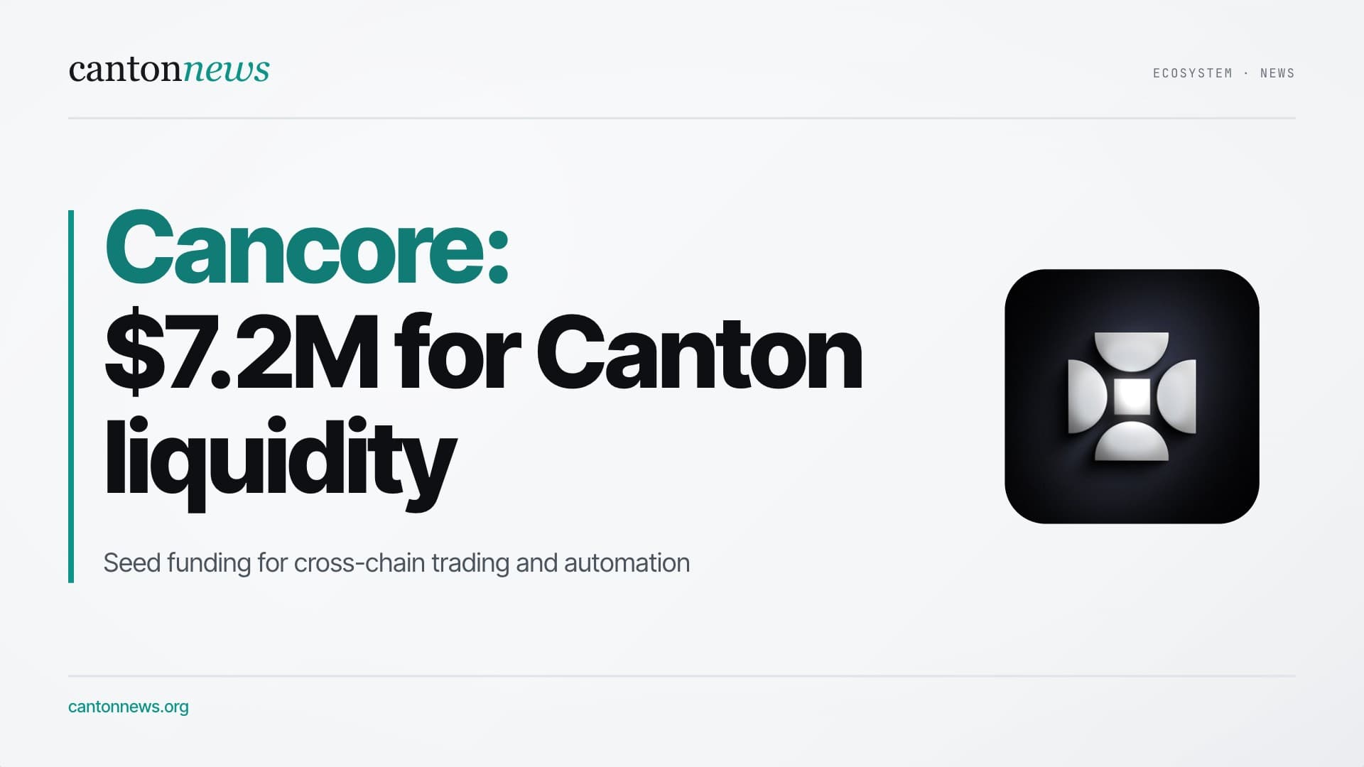 Cancore raises $7.2 million to expand Canton’s access to public blockchain liquidity
