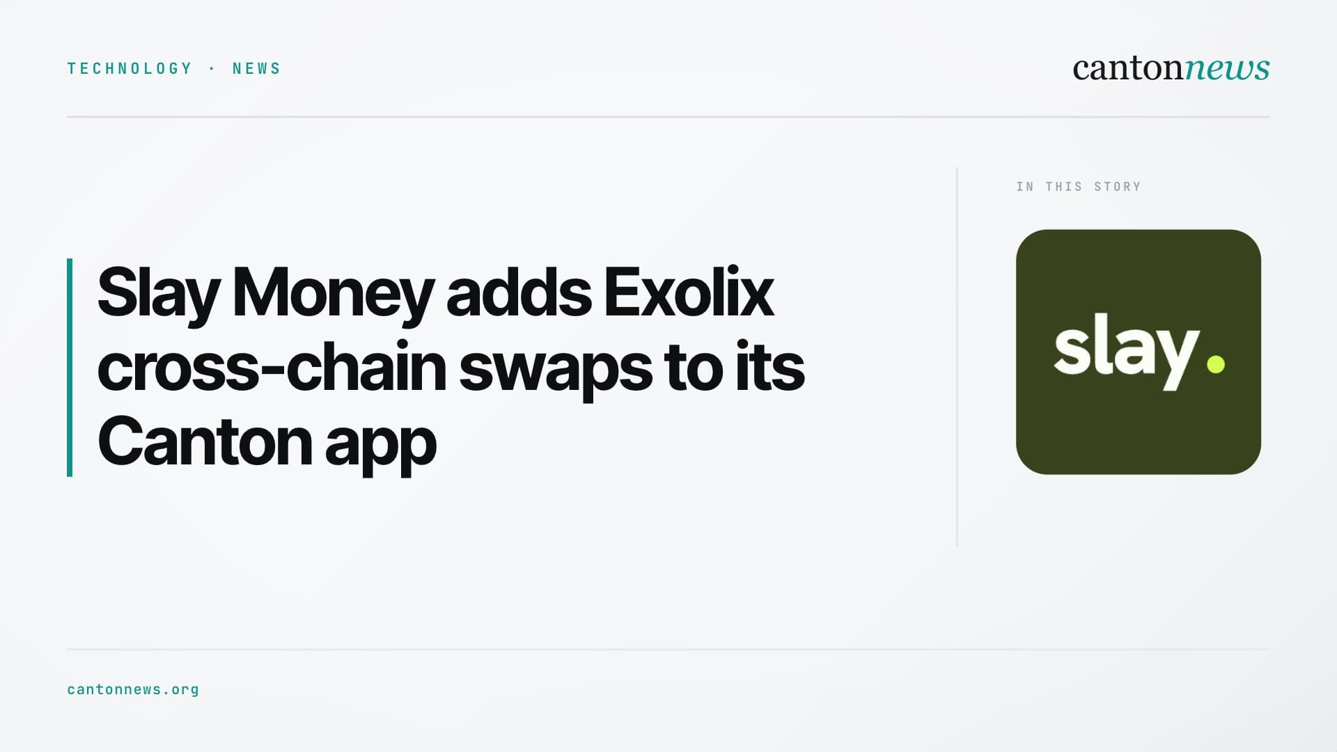 Slay Money adds Exolix cross-chain swaps to its Canton app