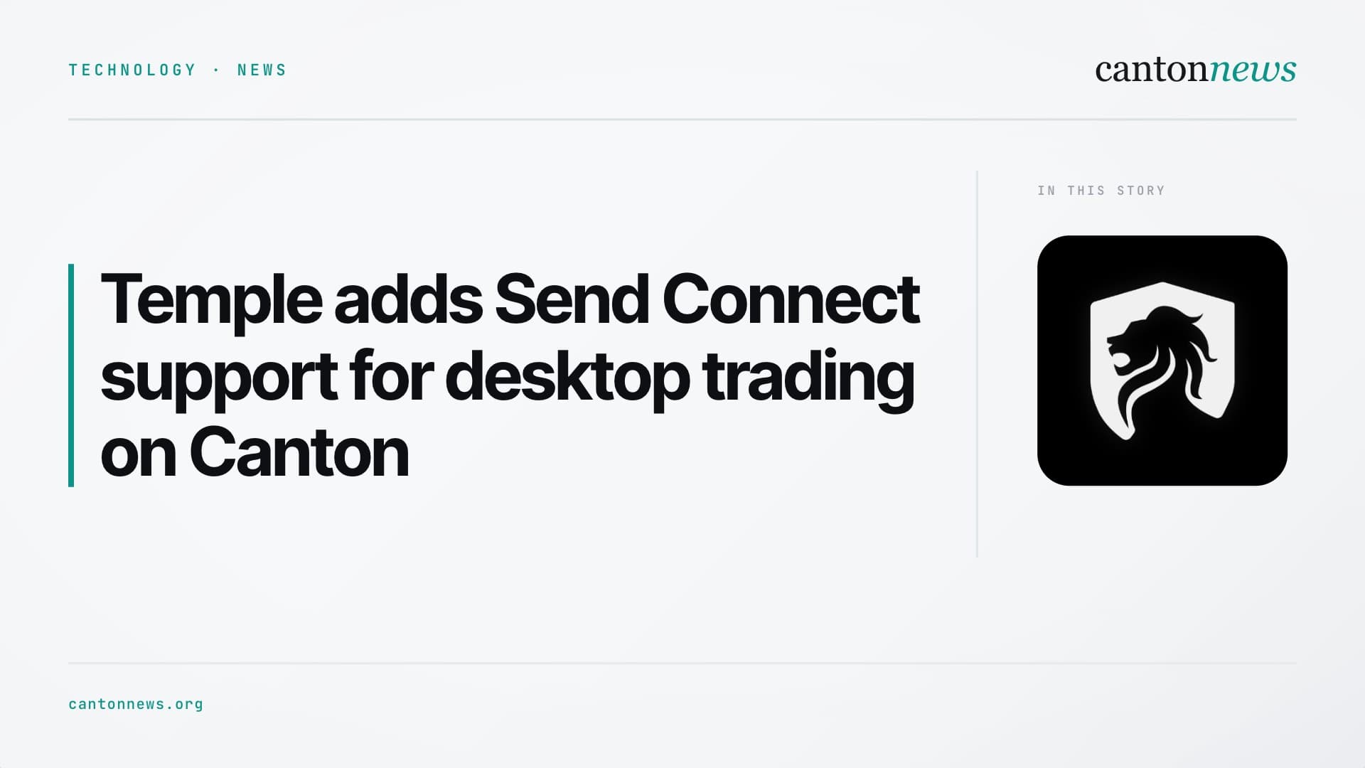 Temple adds Send Connect support for desktop trading on Canton