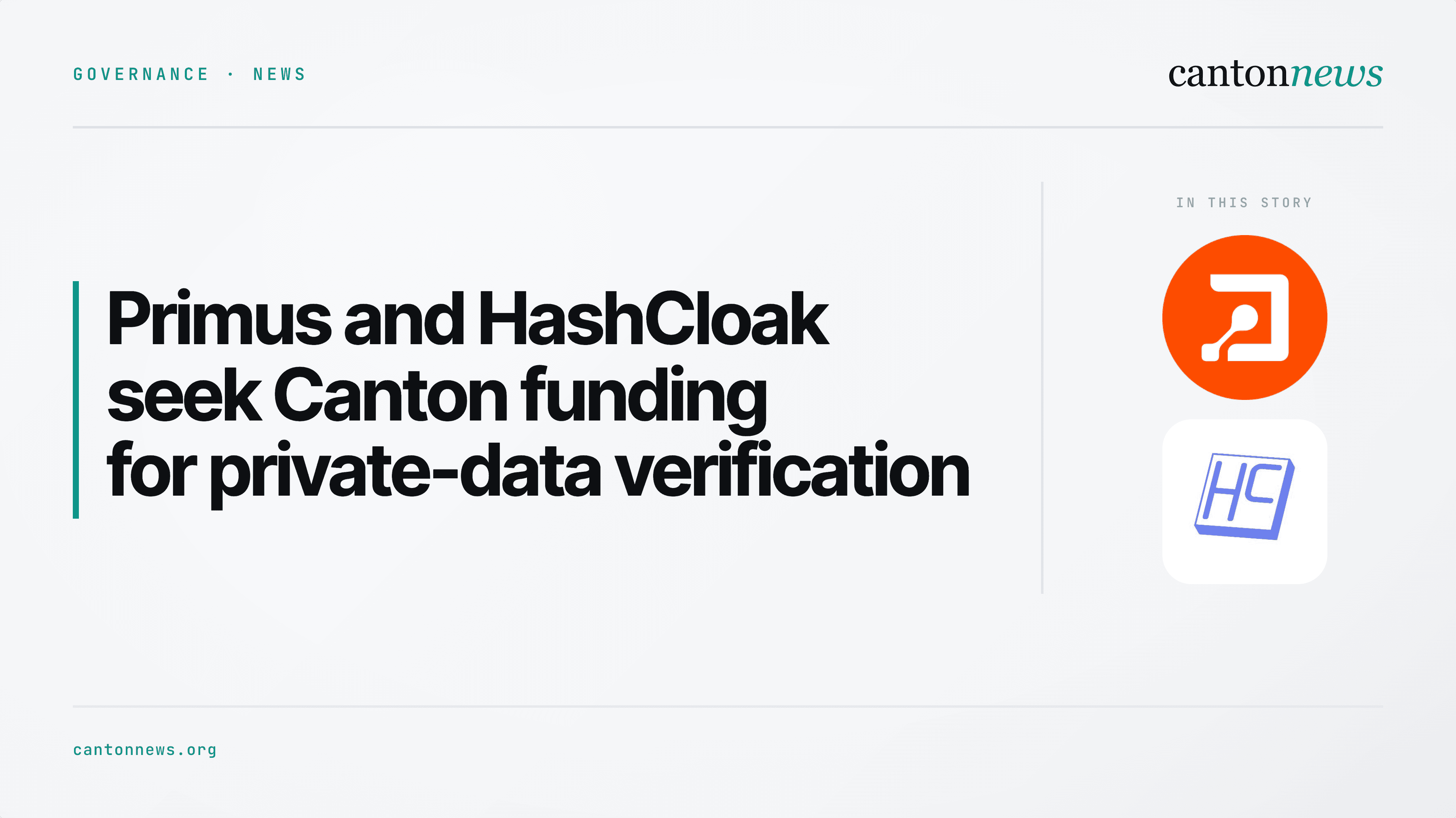 Primus Labs and HashCloak seek funding for private-data verification on Canton