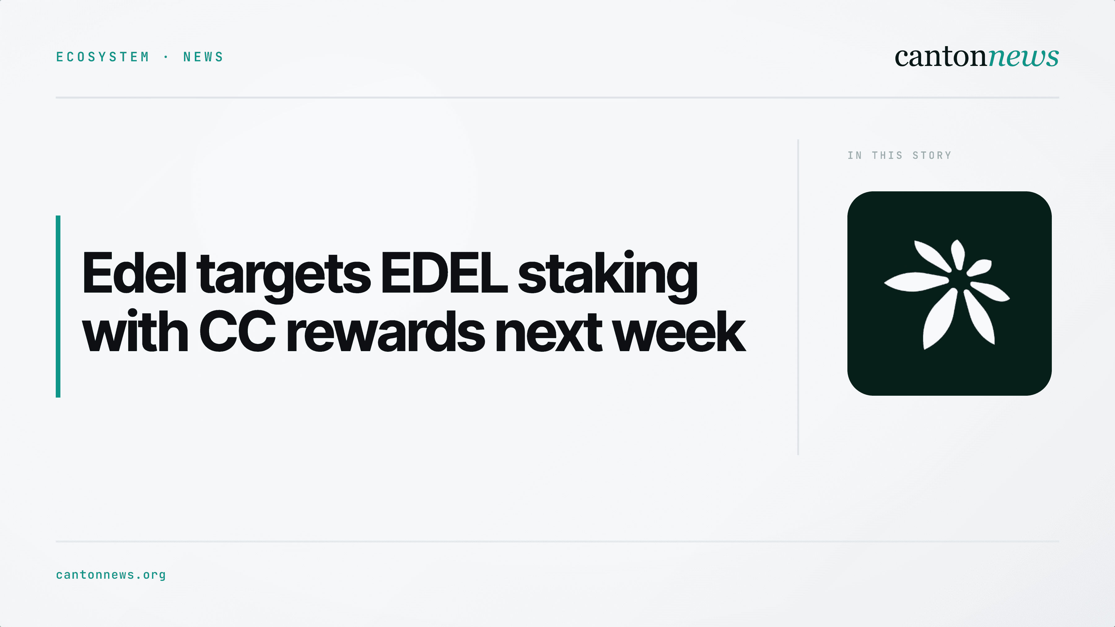 Edel targets next week for EDEL staking with CC rewards