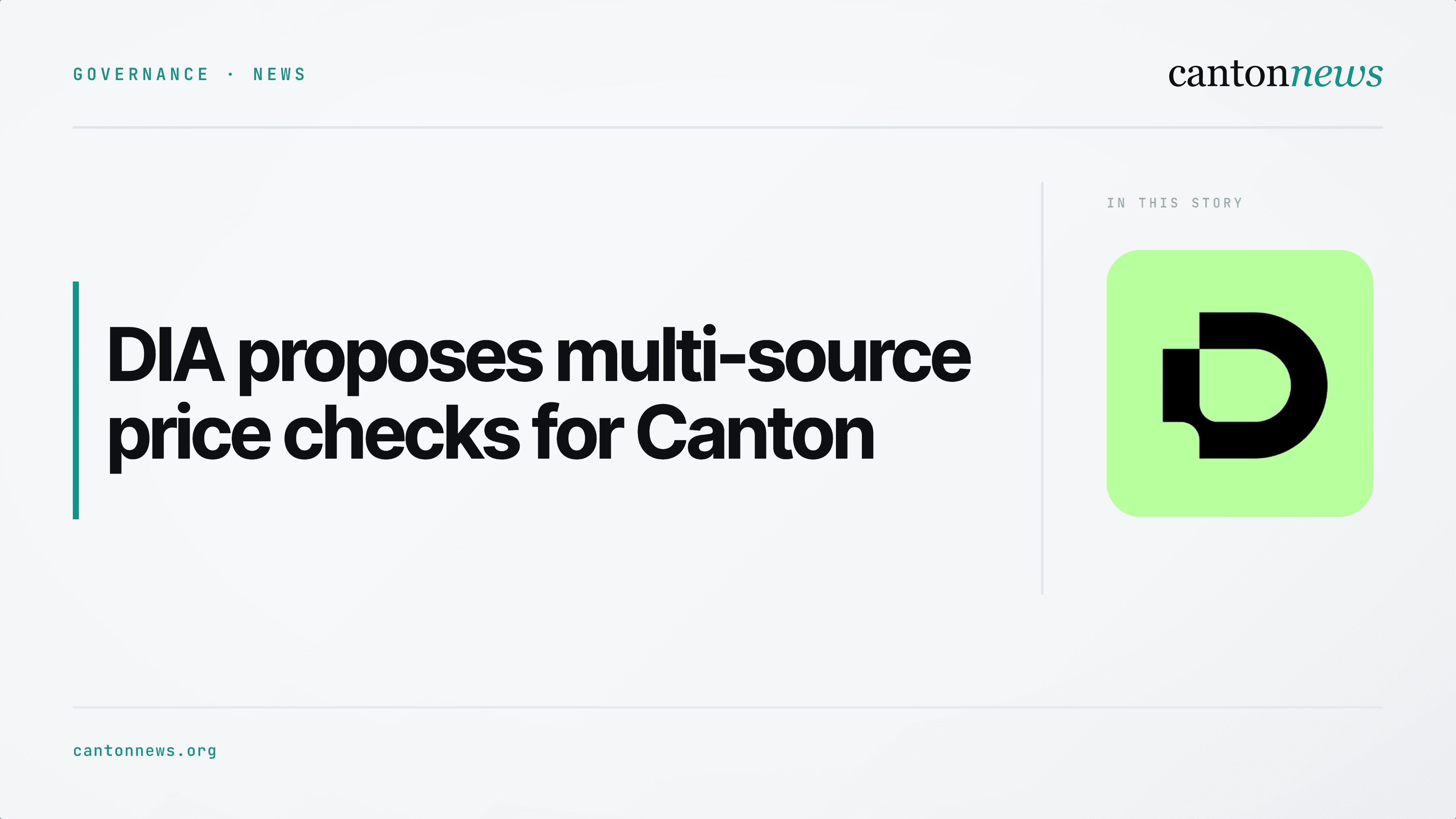 DIA seeks funding for multi-source price checks on Canton