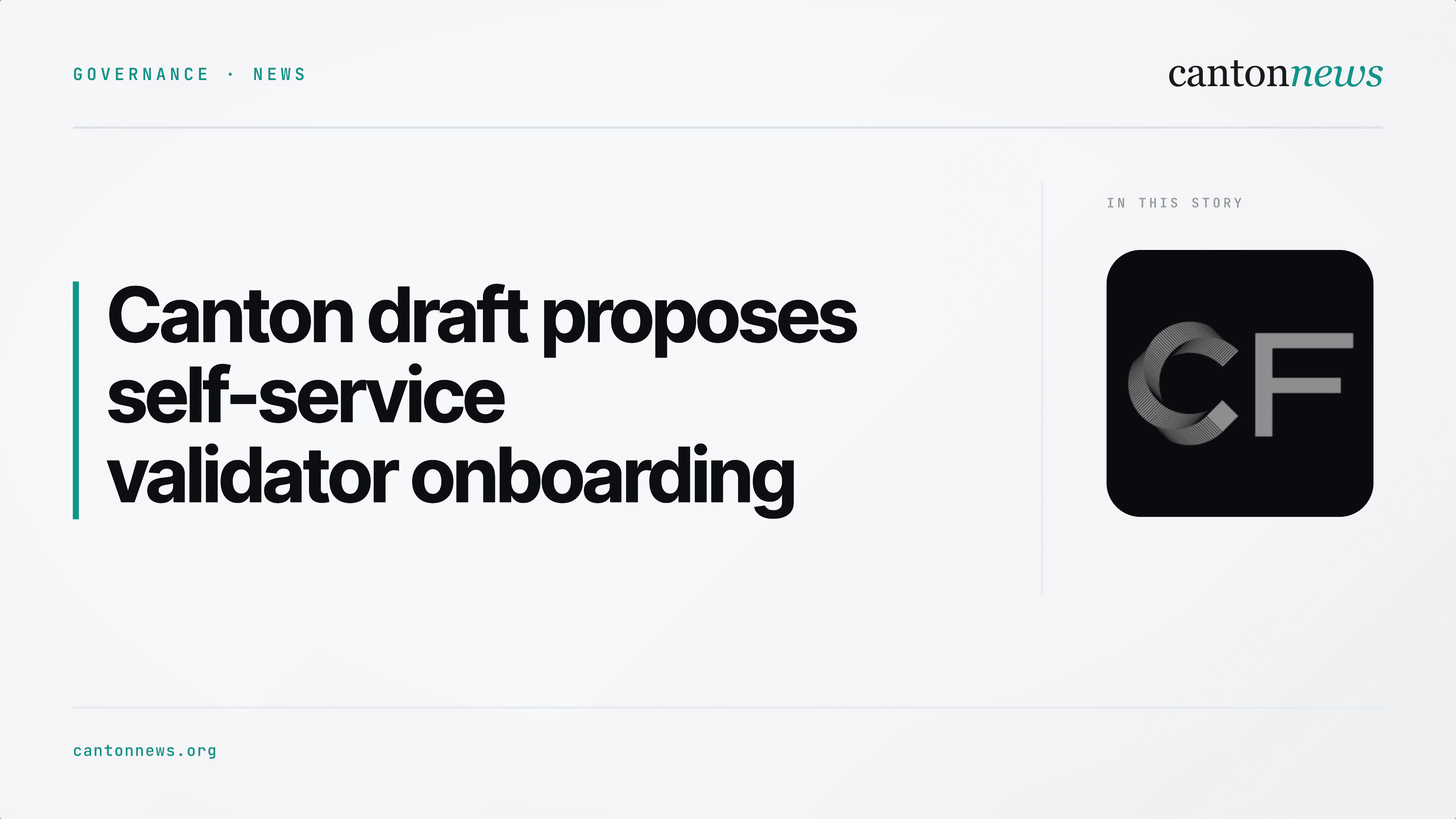Canton draft proposes self-service validator onboarding