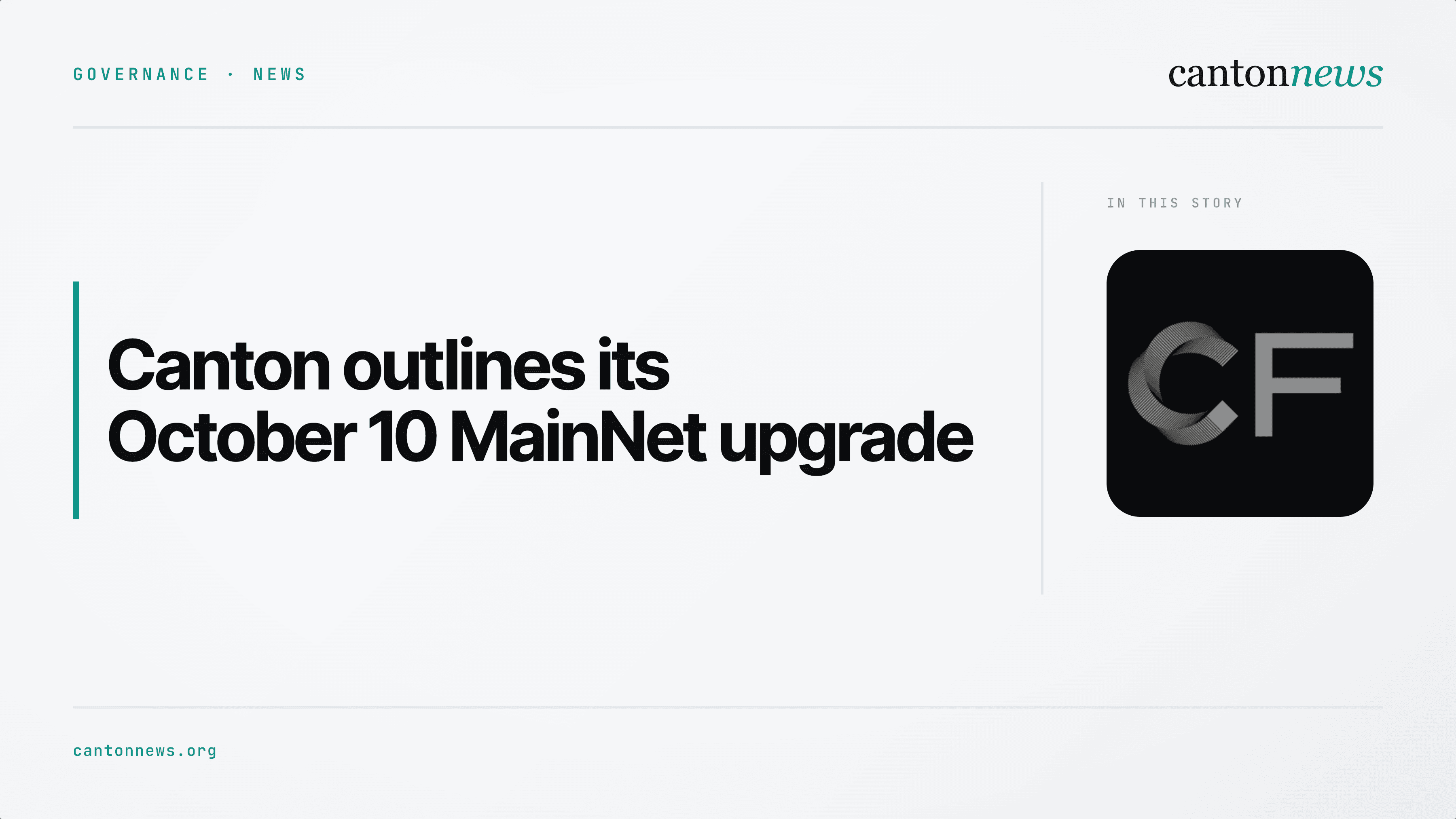 Canton outlines its October 10 MainNet upgrade timetable