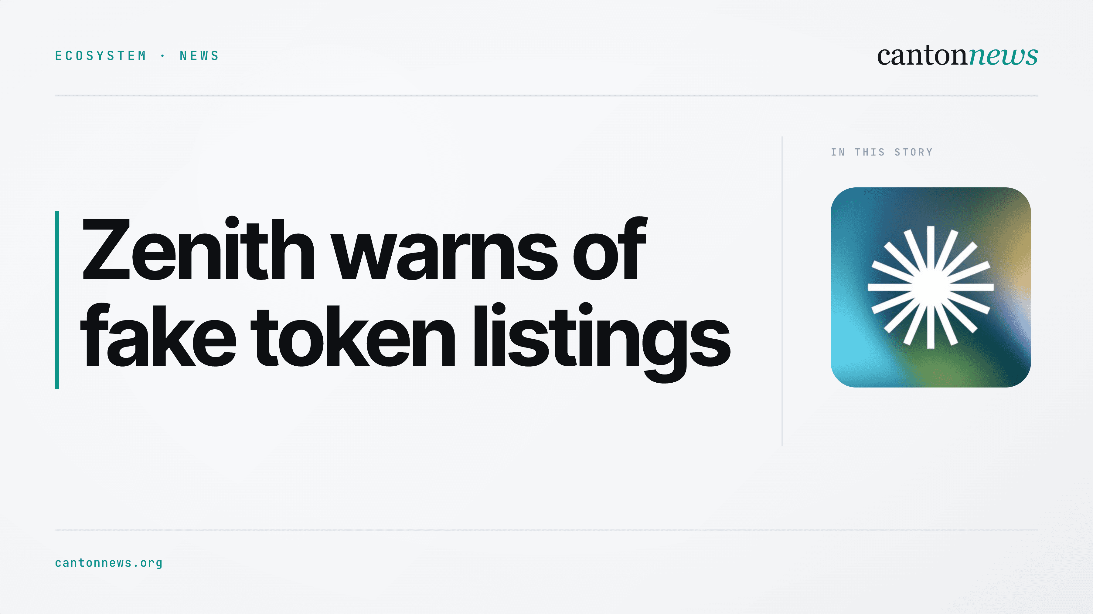 Zenith warns of fake token listings and scam testnet links