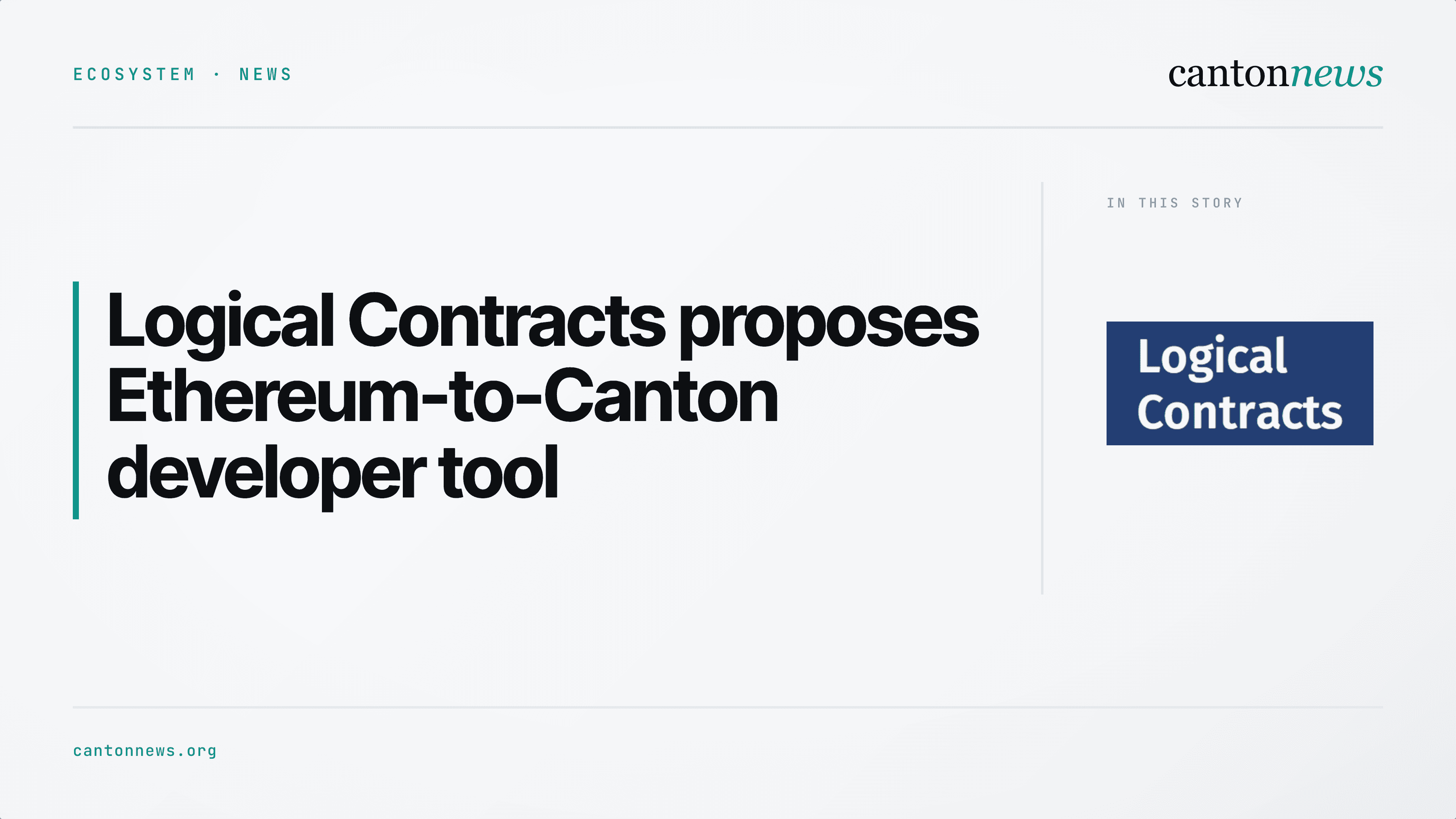 Logical Contracts seeks funding to help Ethereum apps move to Canton