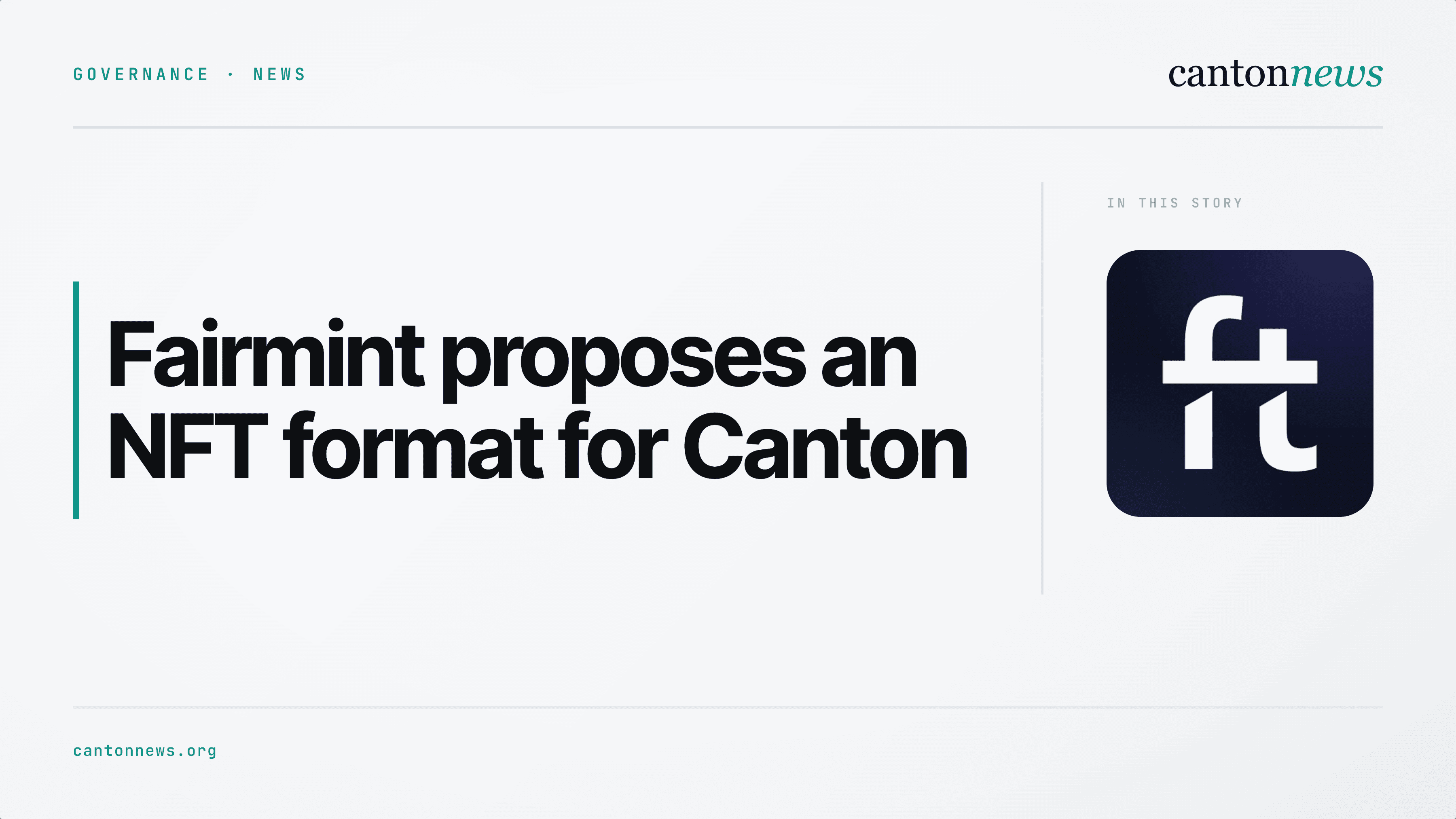 Fairmint proposes a common NFT format for Canton