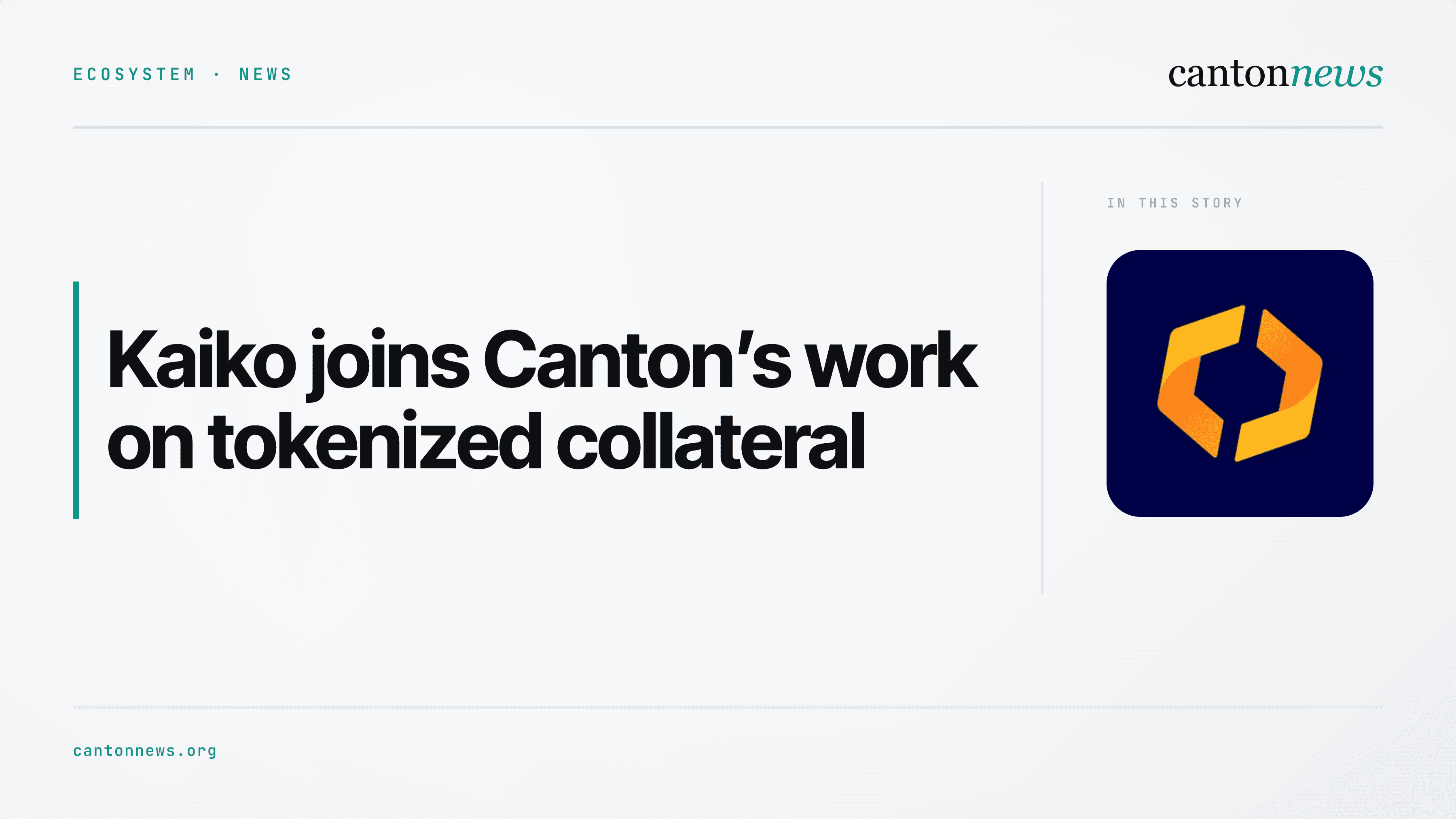 Kaiko joins Canton’s work on tokenized collateral