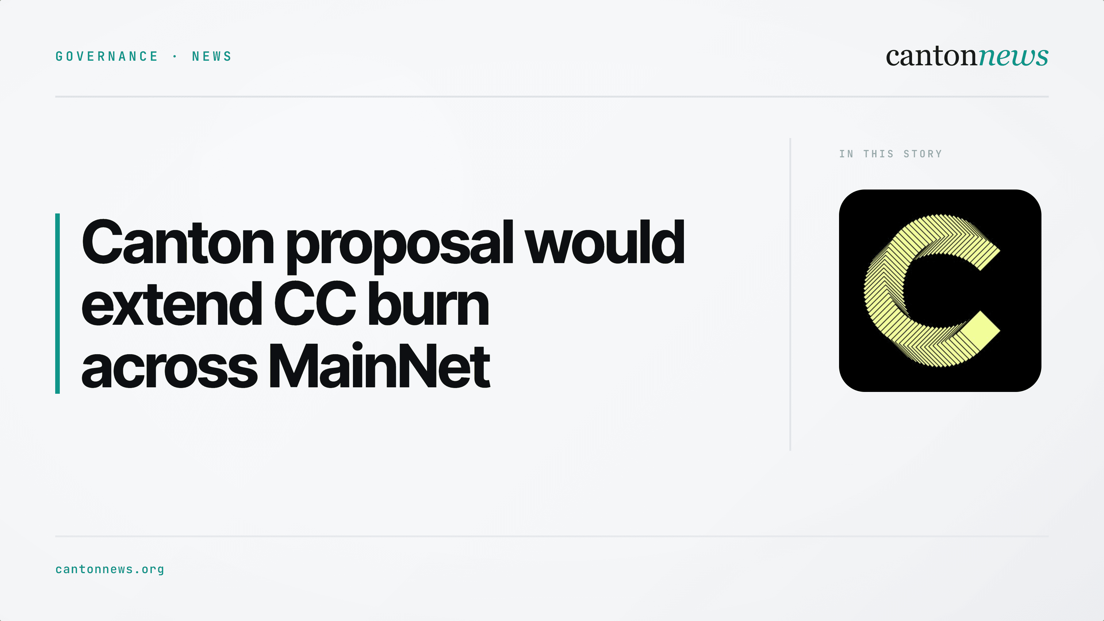 Canton proposal would extend CC burn across MainNet