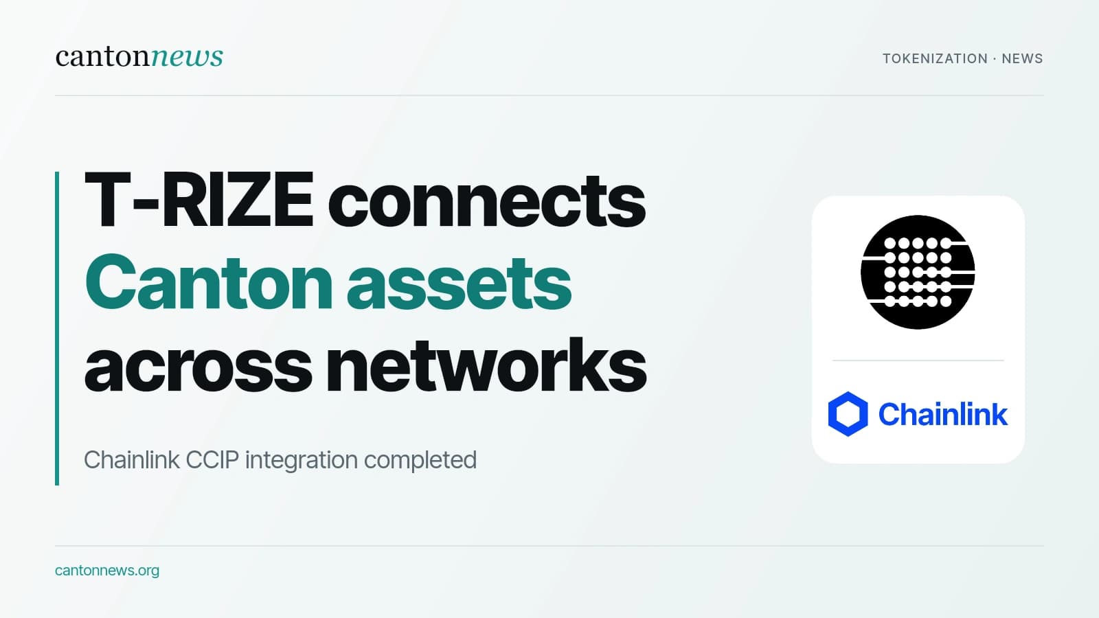 T-RIZE adds Chainlink CCIP for asset transfers to and from Canton
