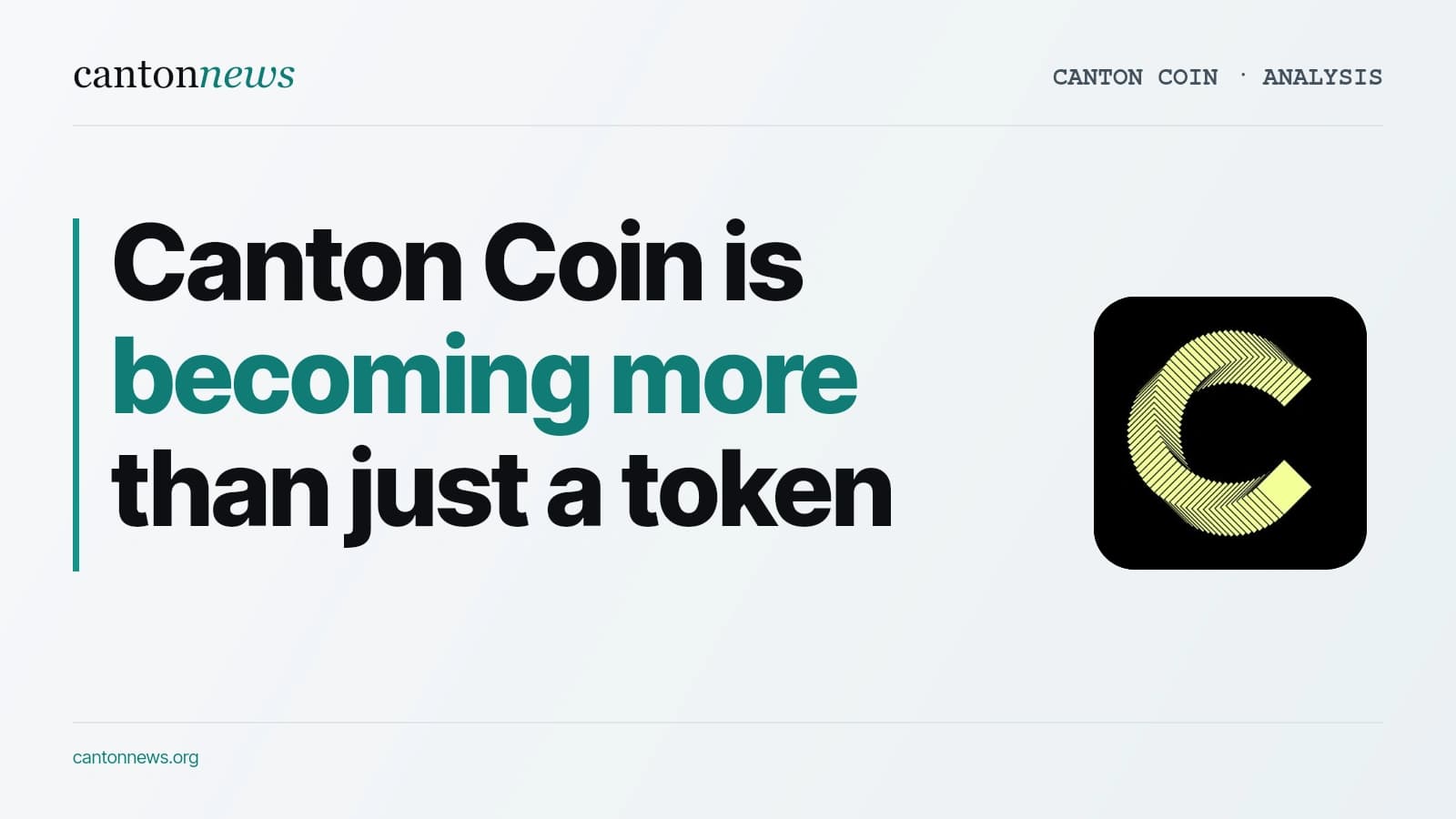 Canton Coin Is Becoming More Than Just a Token