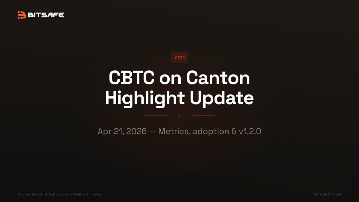 CBTC on Canton: Highlight Update (Apr 15-21, 2026)